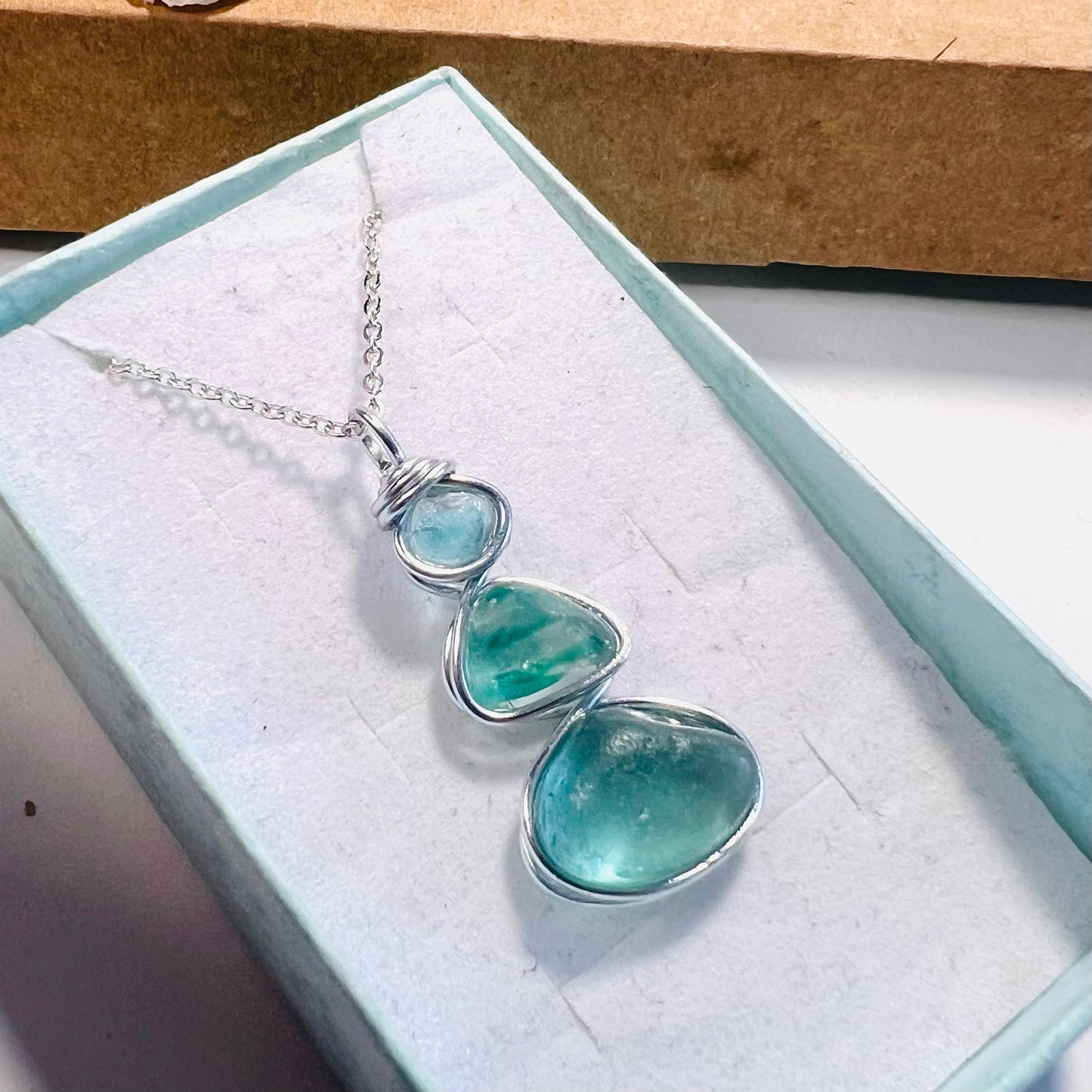 Three Piece Seaham Sea Glass Pendant