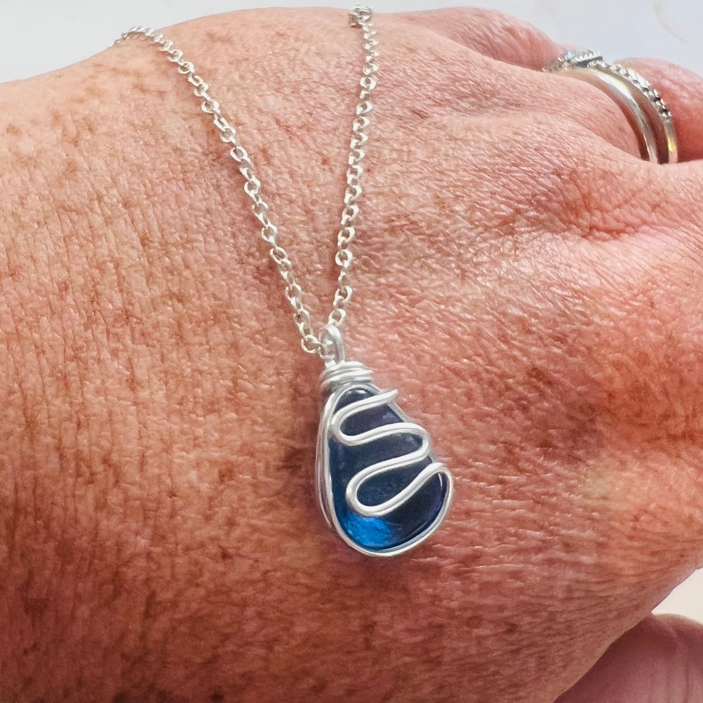 Blue Waves Seaham Sea Glass Pendant