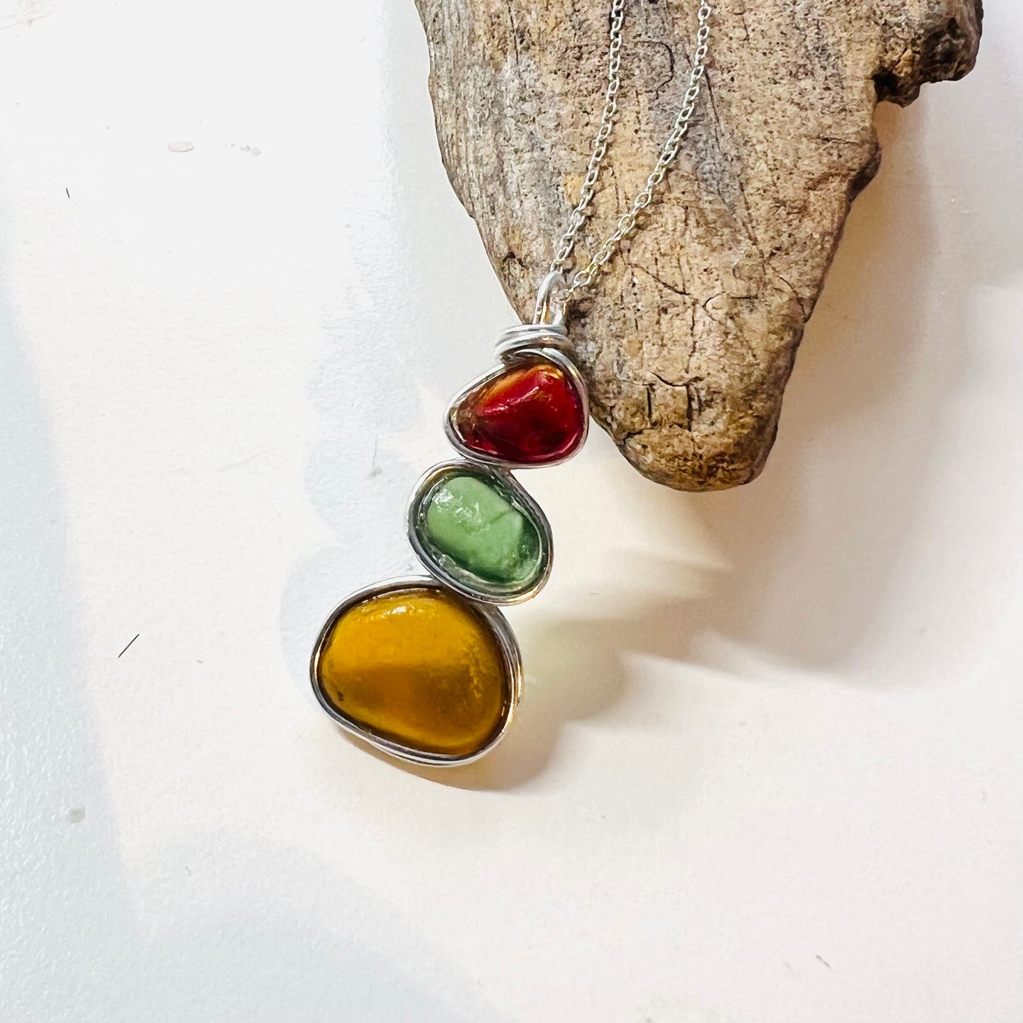Three Piece Seaham Sea Glass Pendant