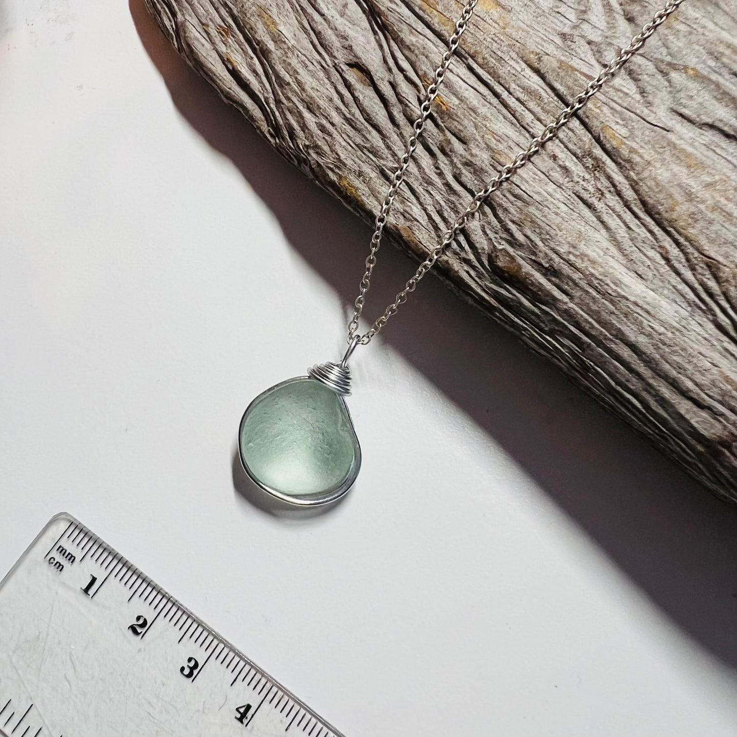 Seaham Sea Glass Aqua Bubble Pendant