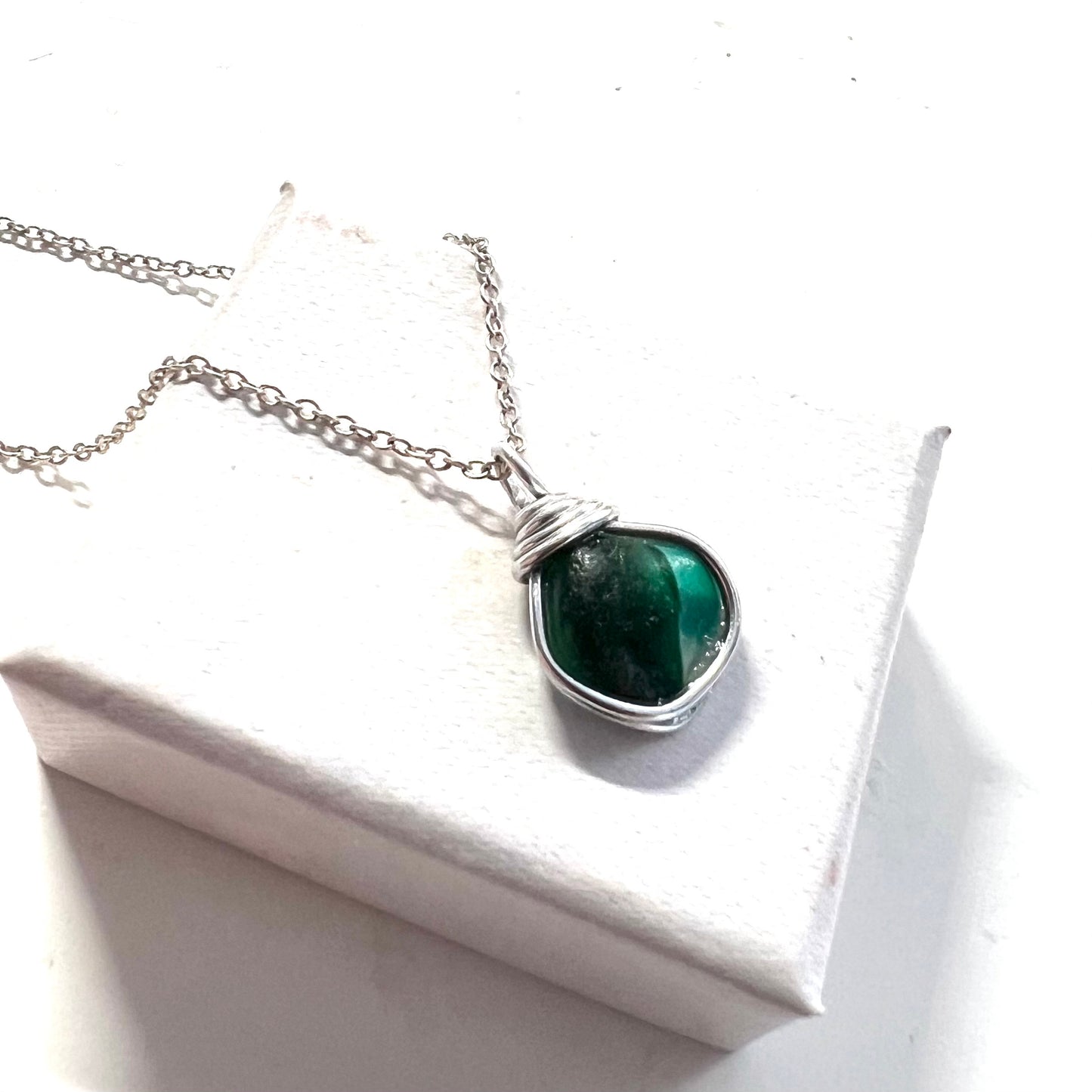 Green and Turquoise Seaham Sea Glass Multi Pendant