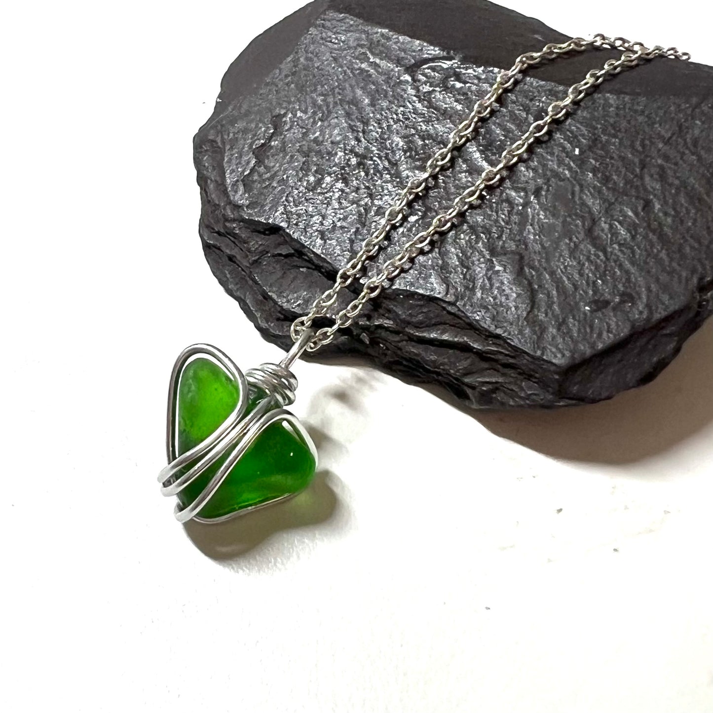 Devon Sea Glass Heart Pendant
