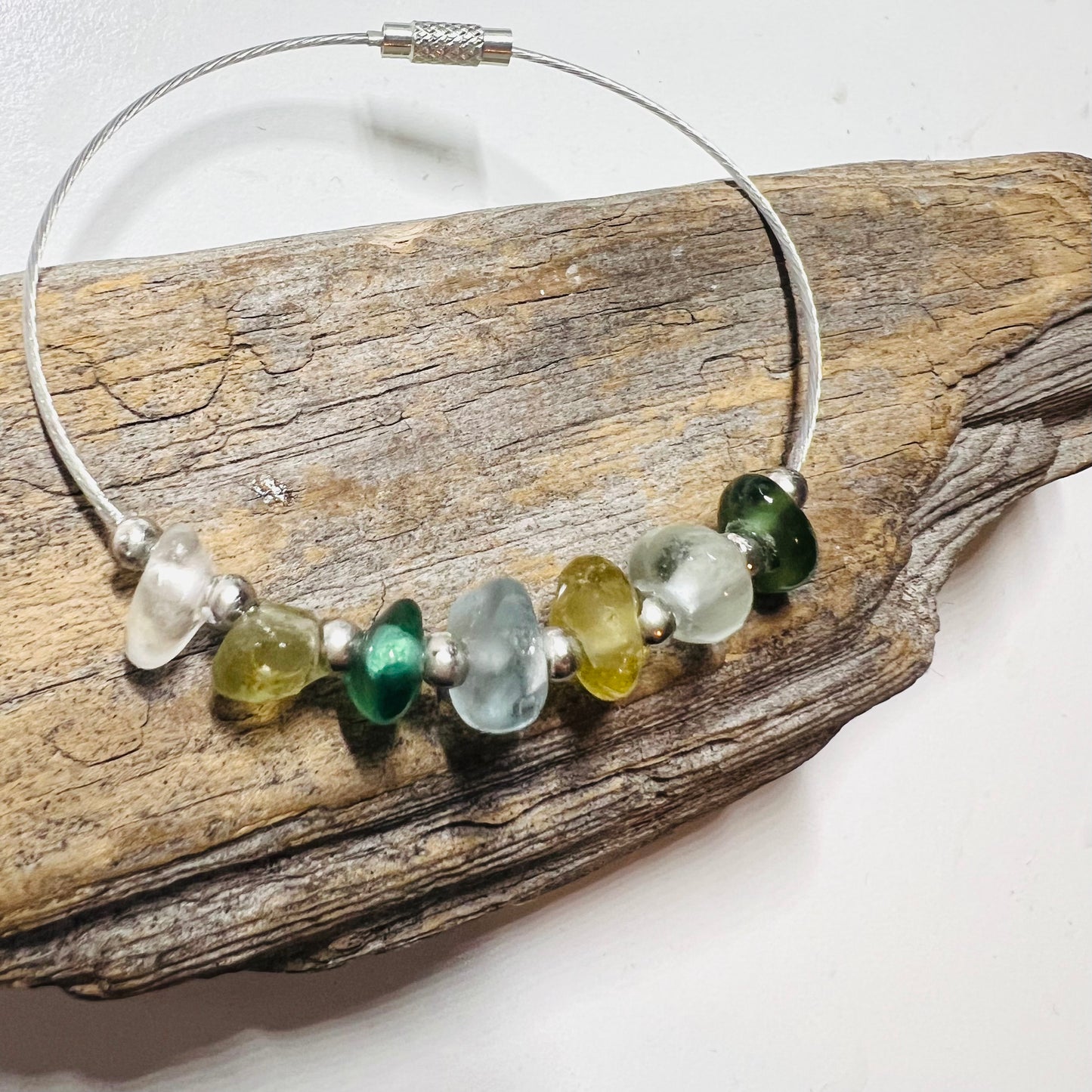 Seaham Sea Glass Mixed Shades Bangle