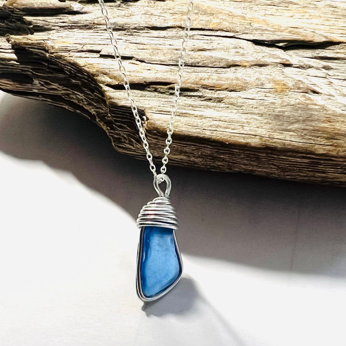Kent Mid Blue Sea Glass Pendant