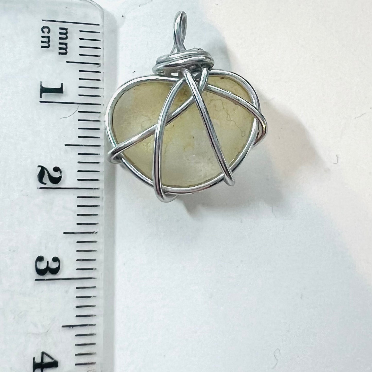 Rare Pale Yellow Colour Seaham Sea Glass Pendant