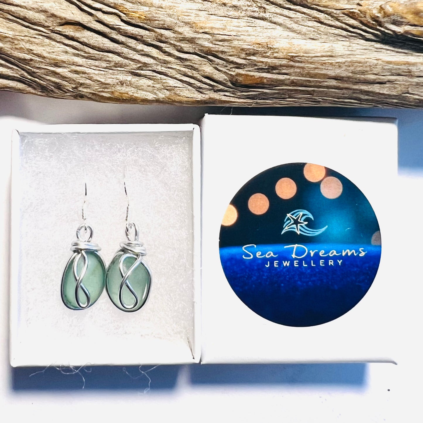 Turquoise Seaham Sea Glass Earrings