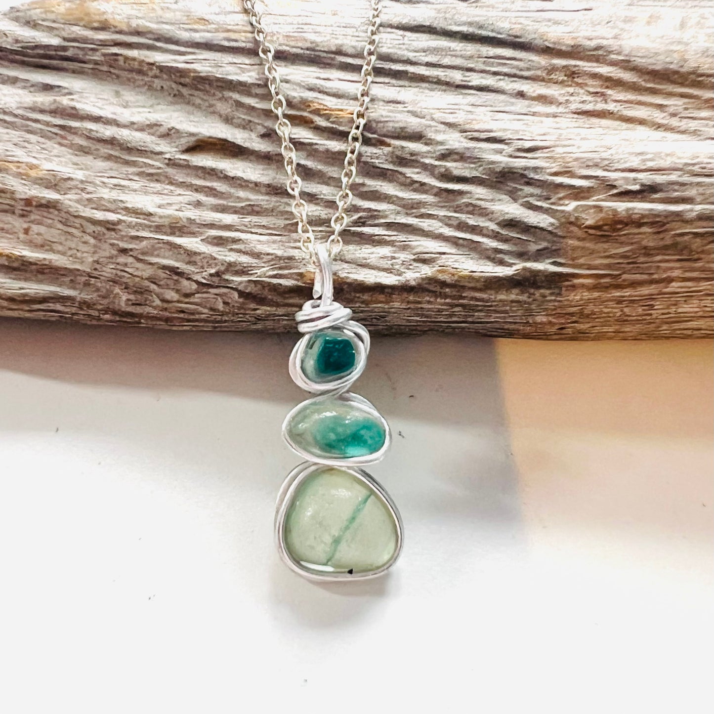 Three Piece Seaham Sea Glass Pendant