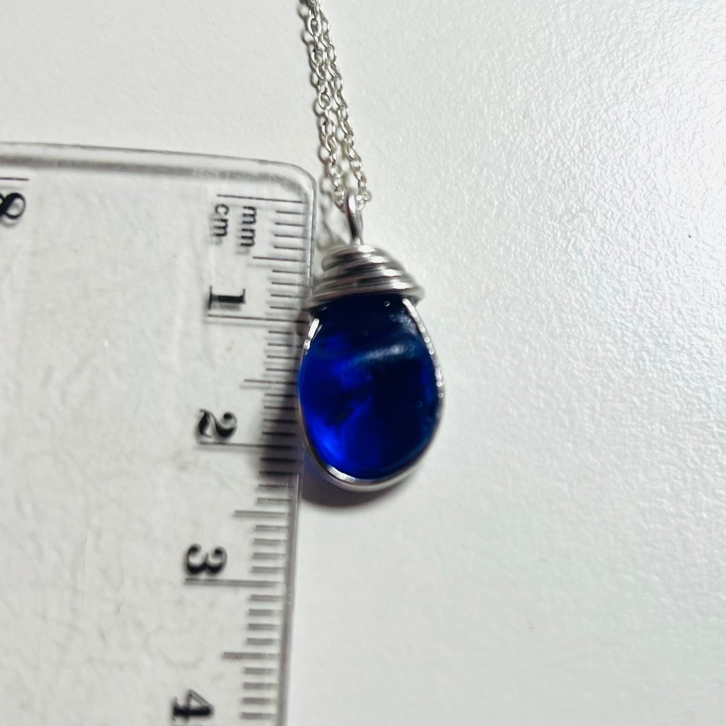 Deep Blue Seaham Sea Glass Pendant
