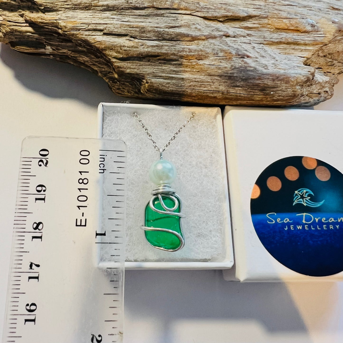 Canary Island Rare Turquoise Green Sea Glass Pendant