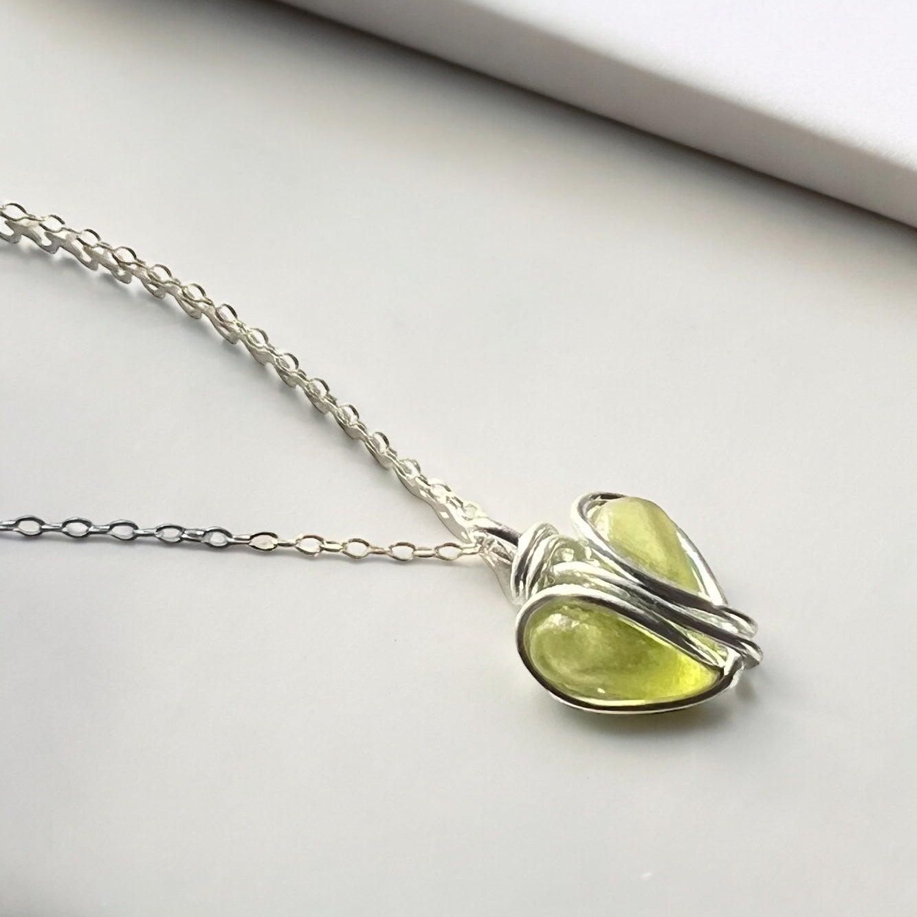 Cornish Sea Glass Heart Pendant