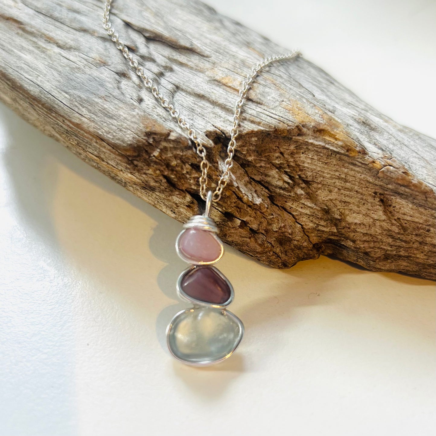 Three Piece Seaham Sea Glass Pendant