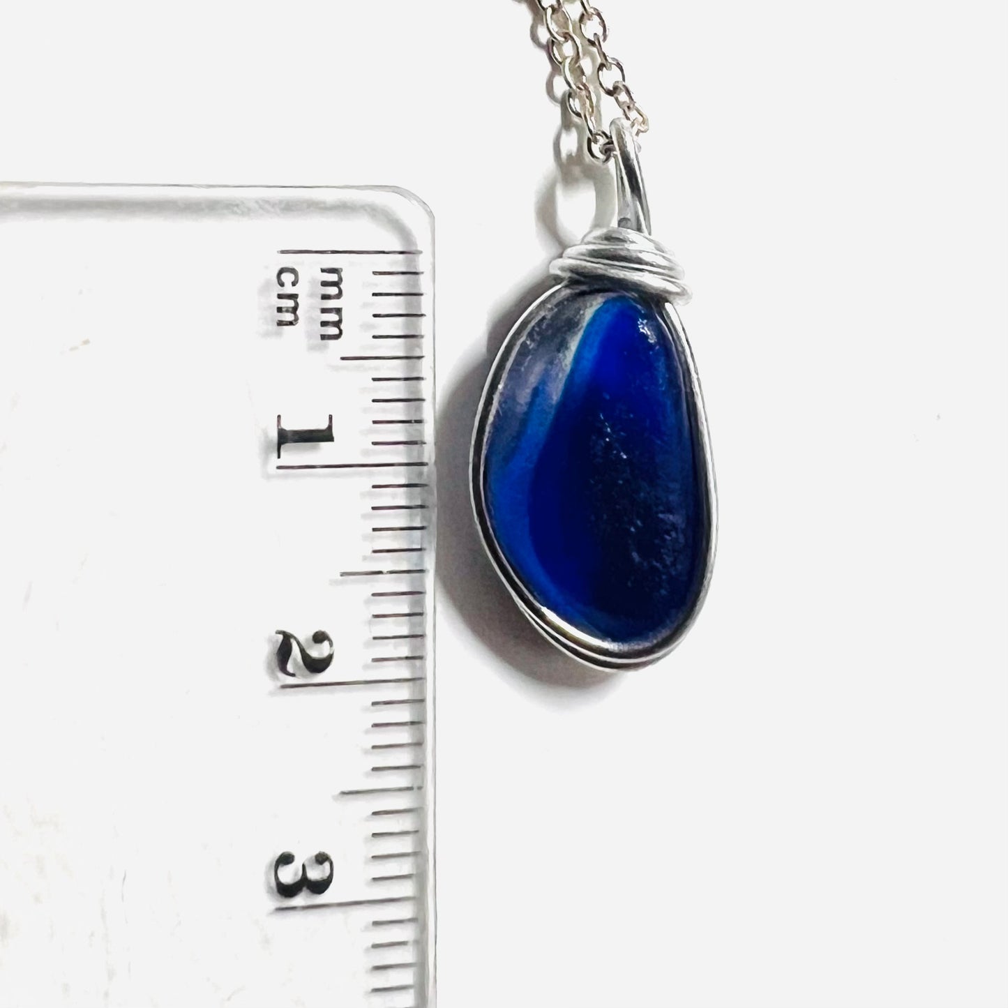 Deep Blue Seaham Sea Glass Multi Pendant