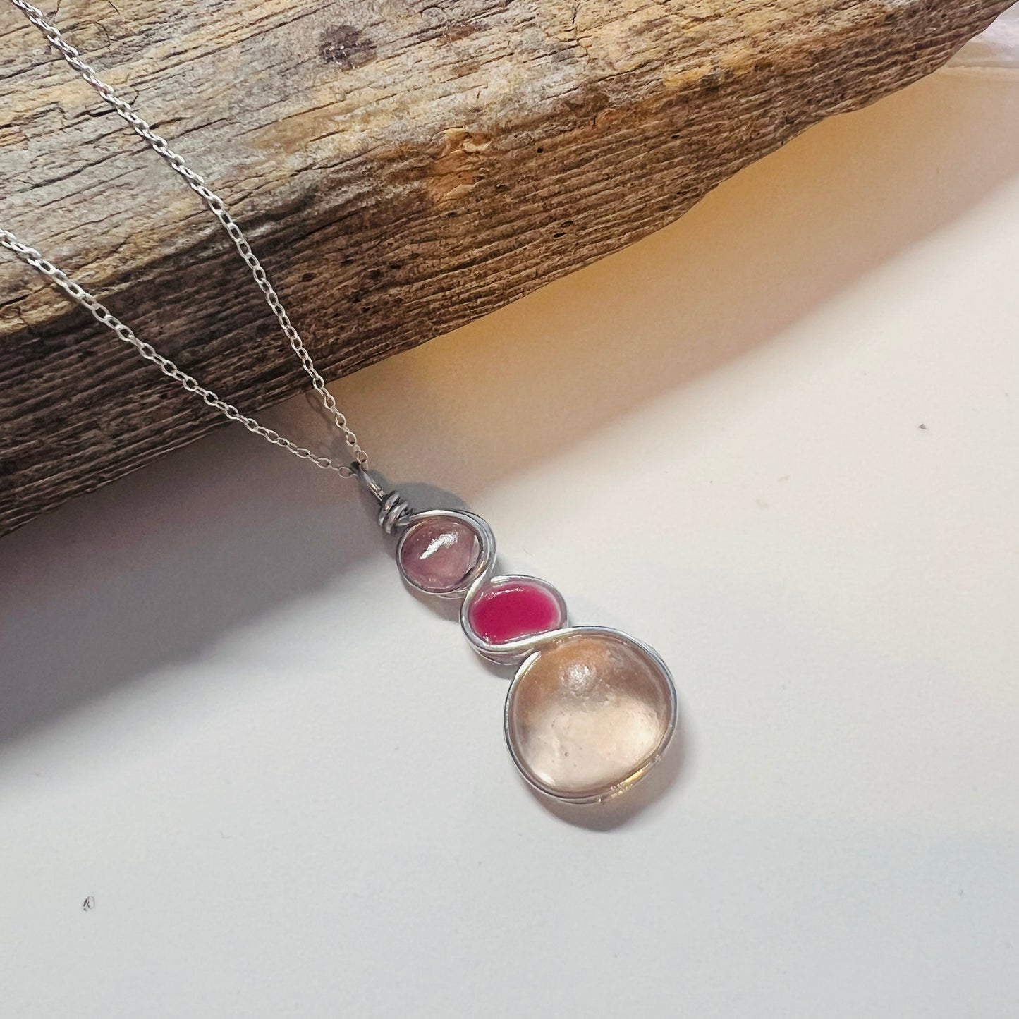 Three Piece Seaham Sea Glass Pendant