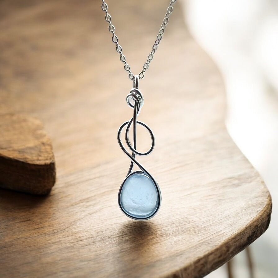 Swirly Seaham Sea Glass Pendant