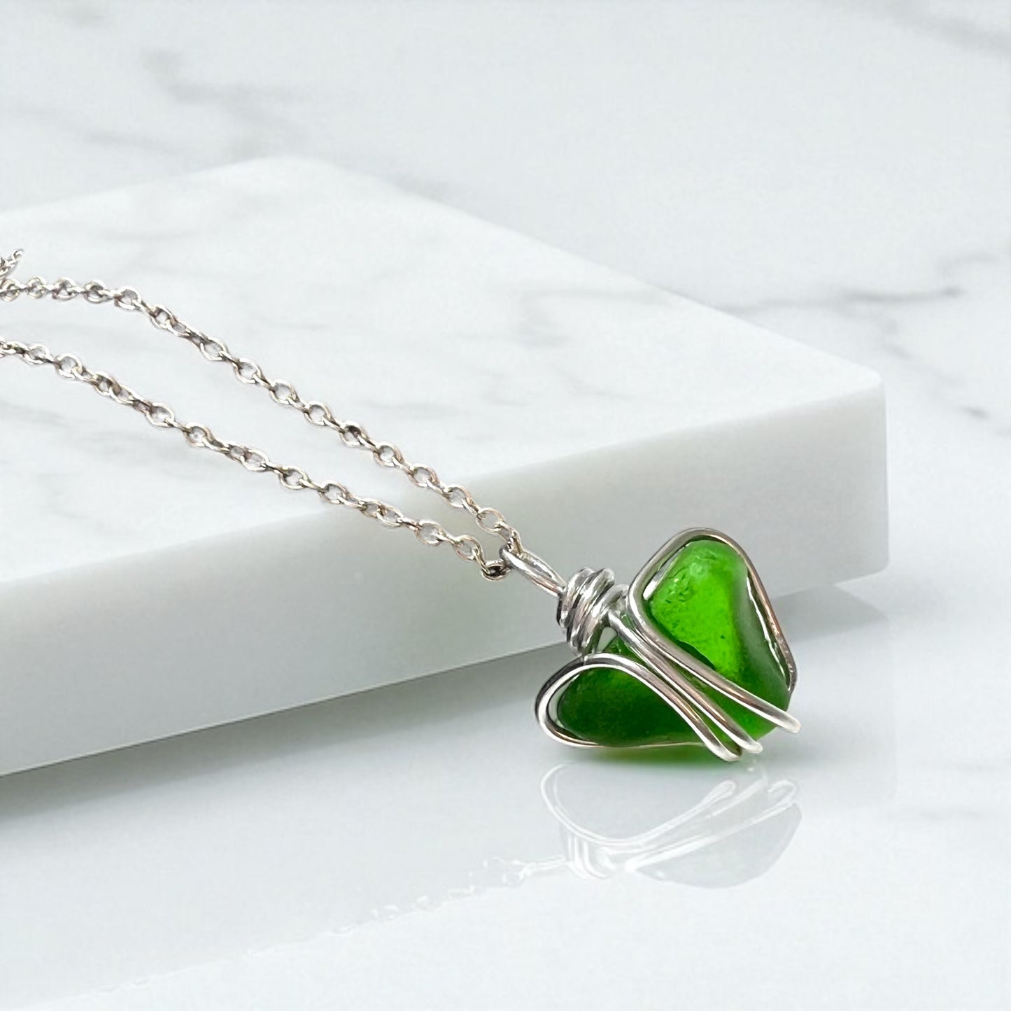 Devon Sea Glass Heart Pendant