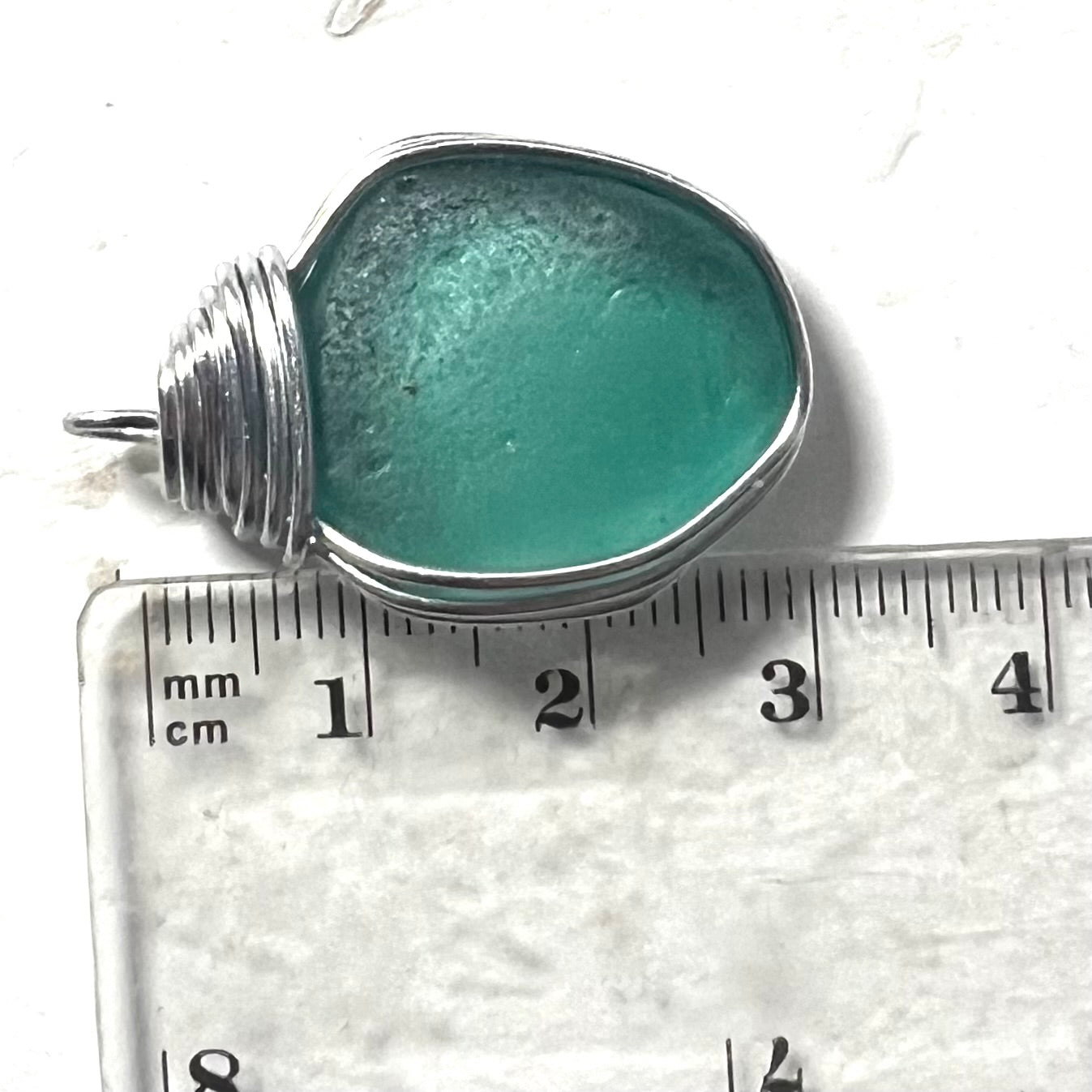 Rare Turquoise Kent Sea Glass Pendant