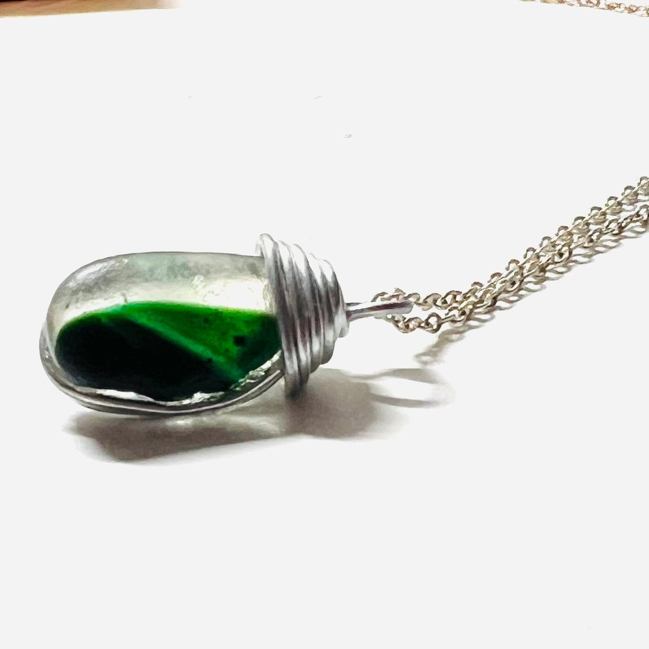 Seaham Sea Glass Green Multi Pendant