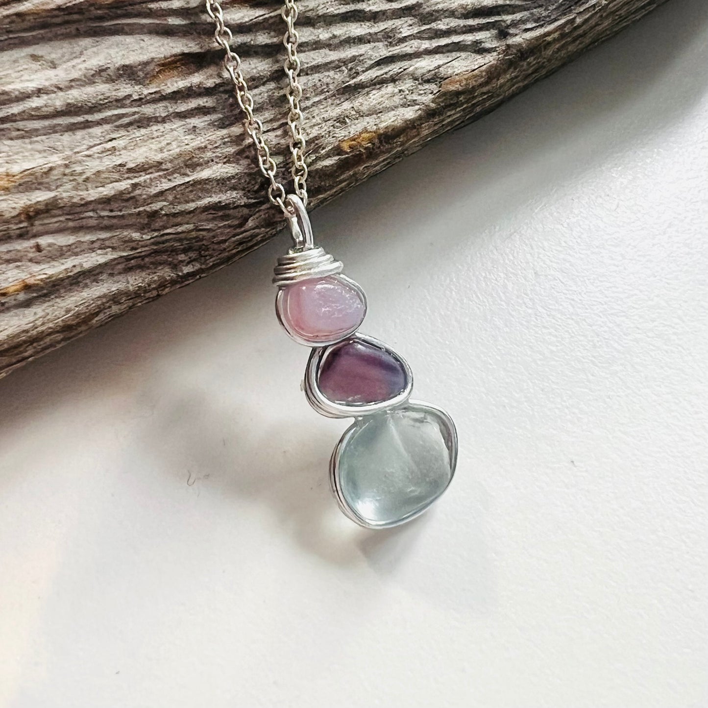 Three Piece Seaham Sea Glass Pendant
