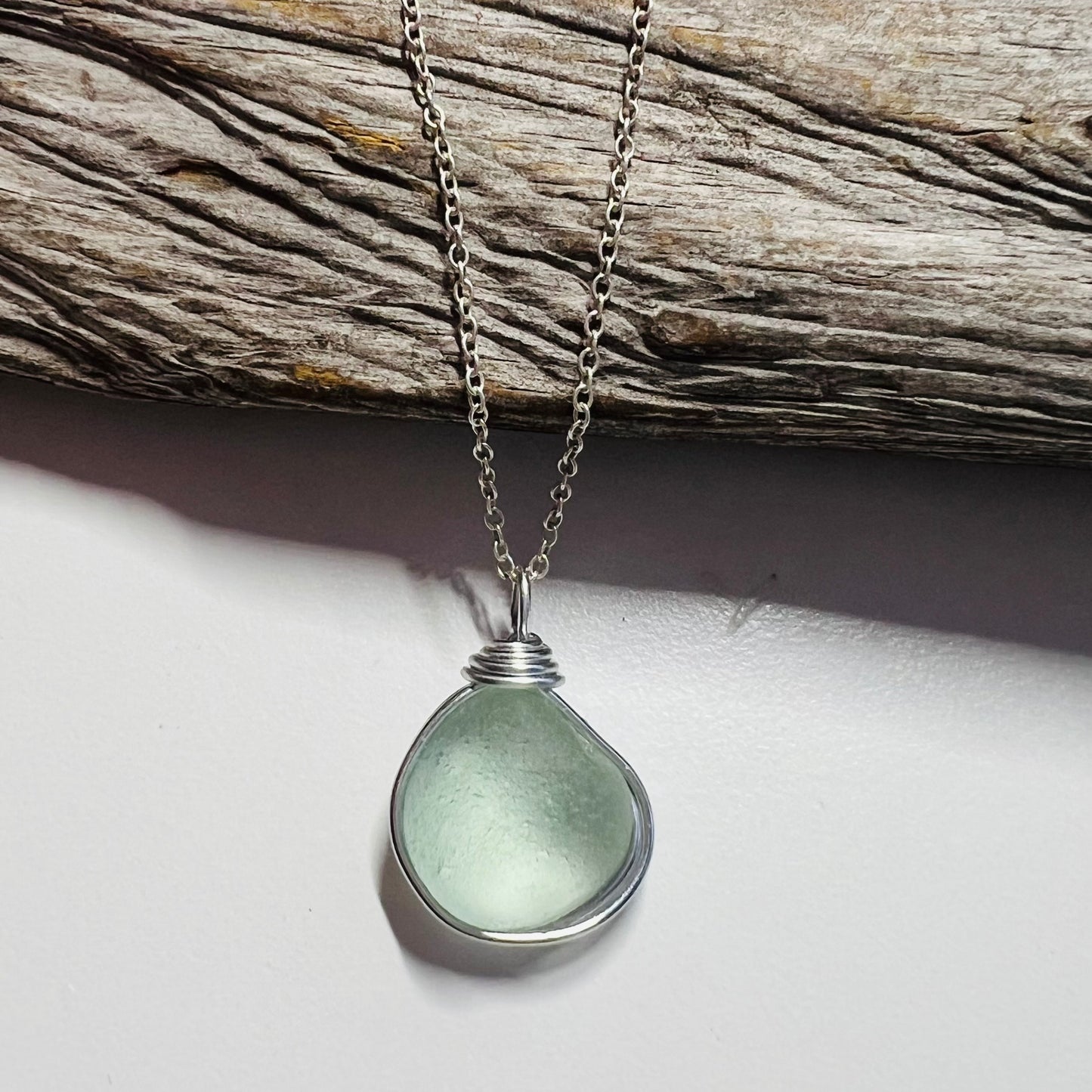 Seaham Sea Glass Aqua Bubble Pendant