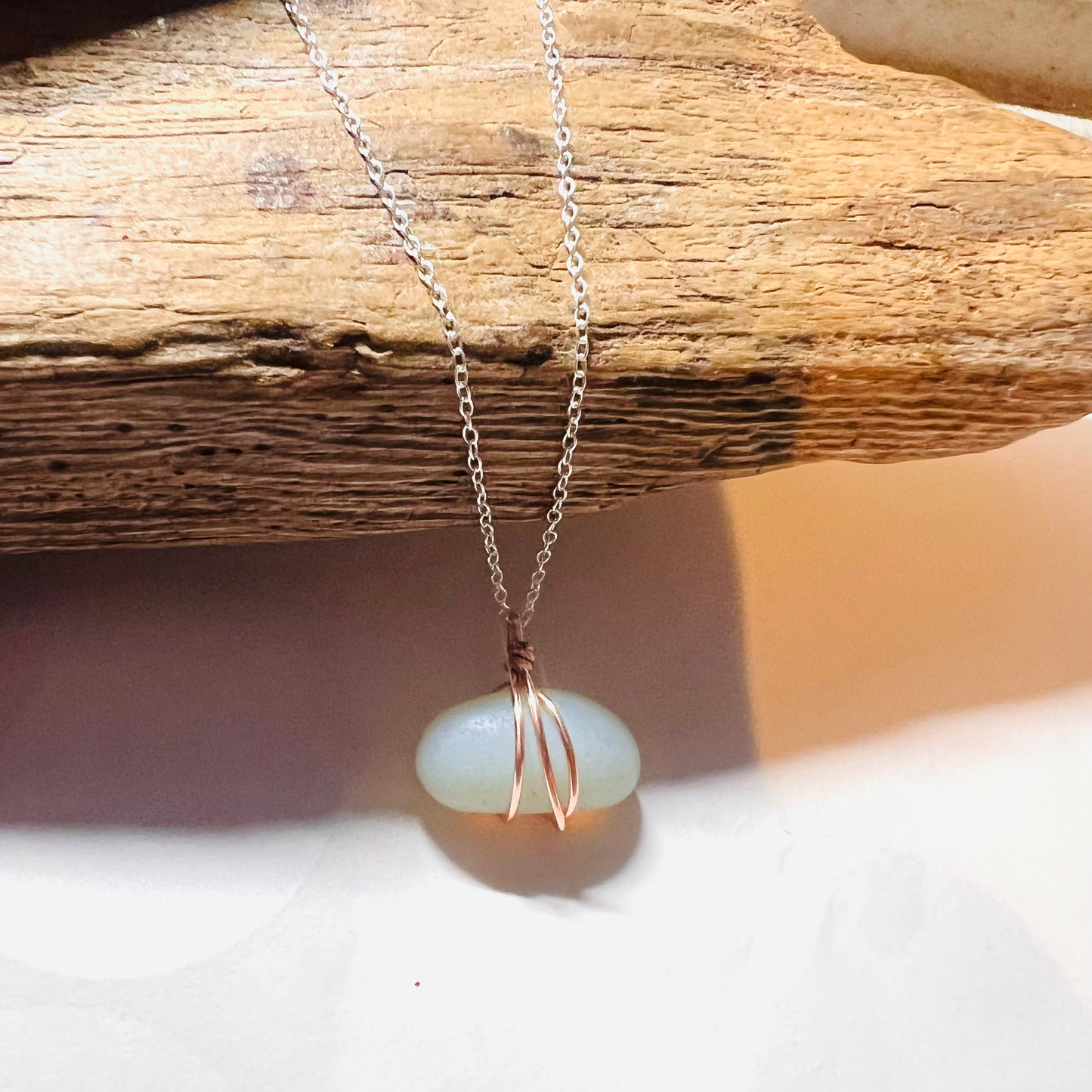 Rare Opalescent Seaham Sea Glass Pendant