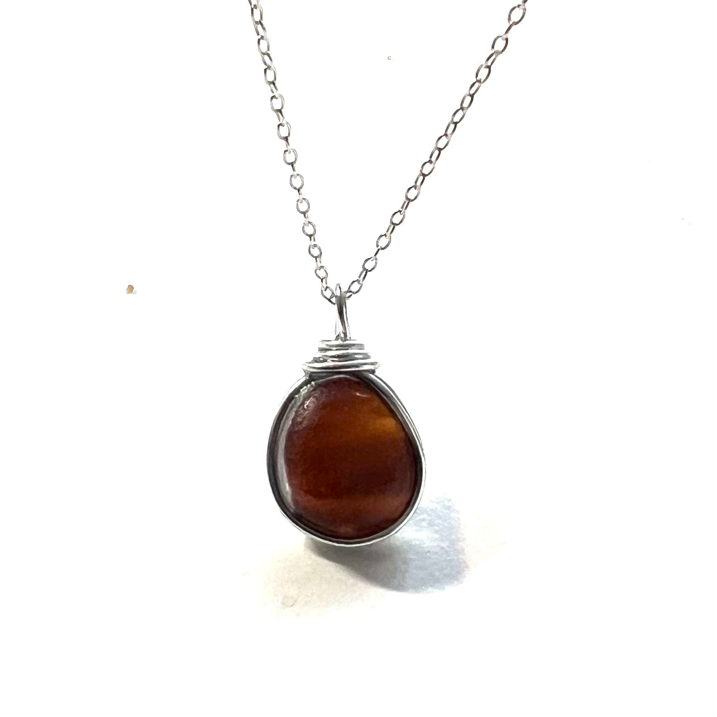 Brown Seaham Sea Glass Jewellery Set