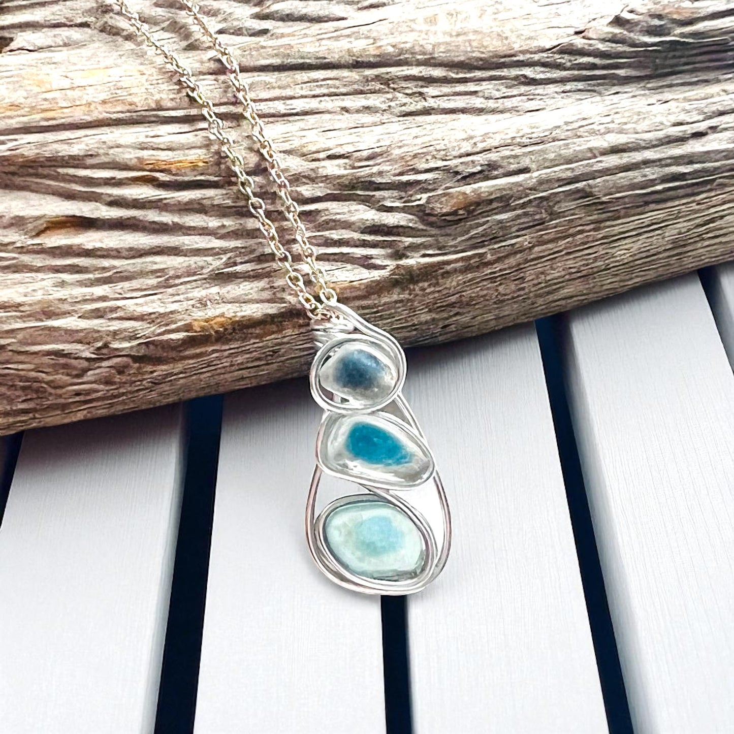 Three Piece Seaham Sea Glass Pendant