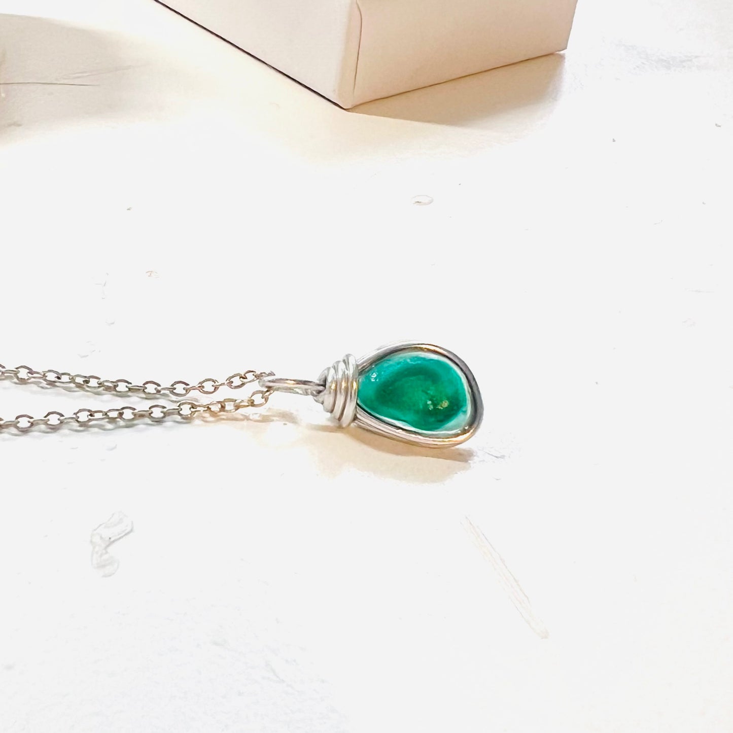 Small Turquoise Seaham Sea Glass Multi Pendant LP