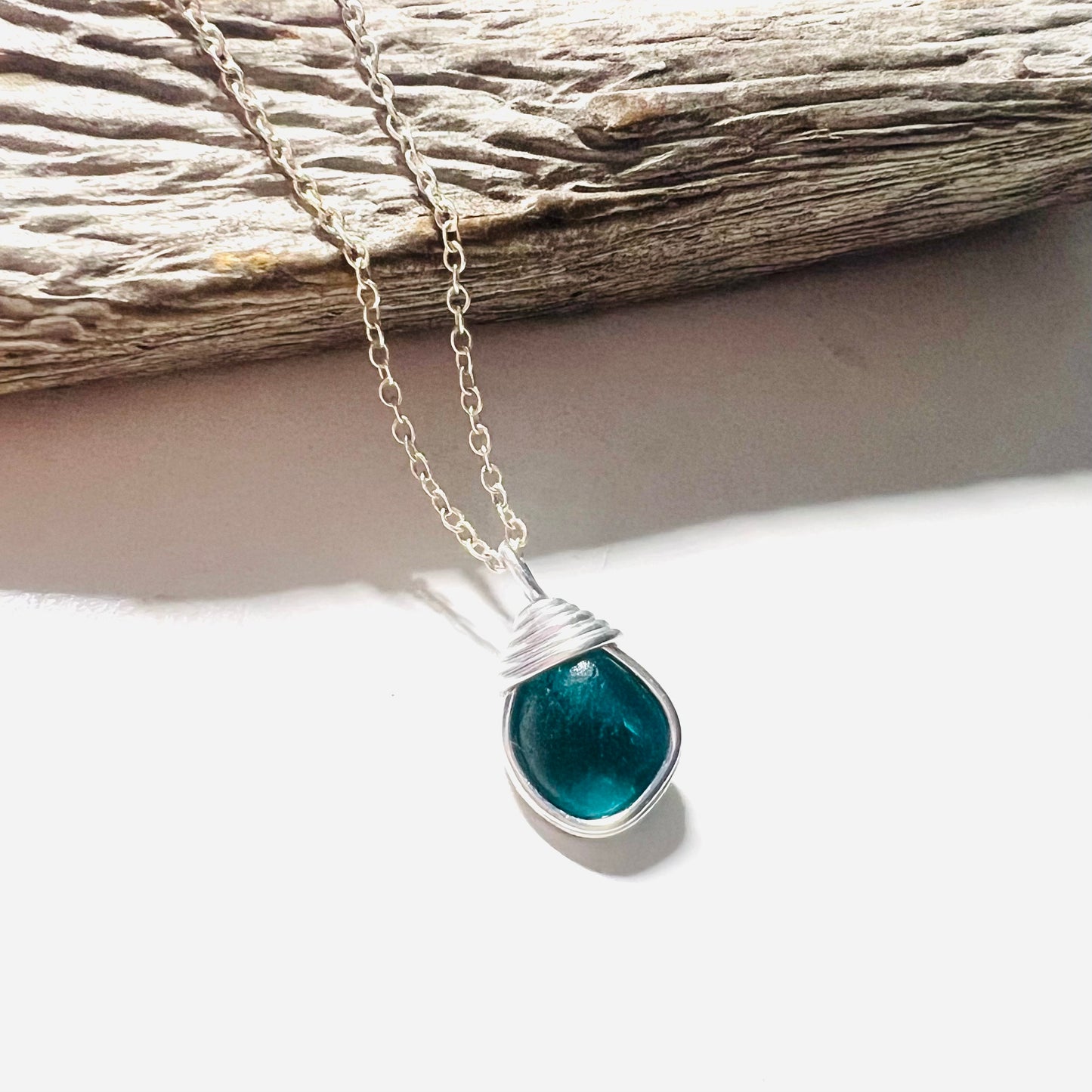 Turquoise Seaham Sea Glass Pendant