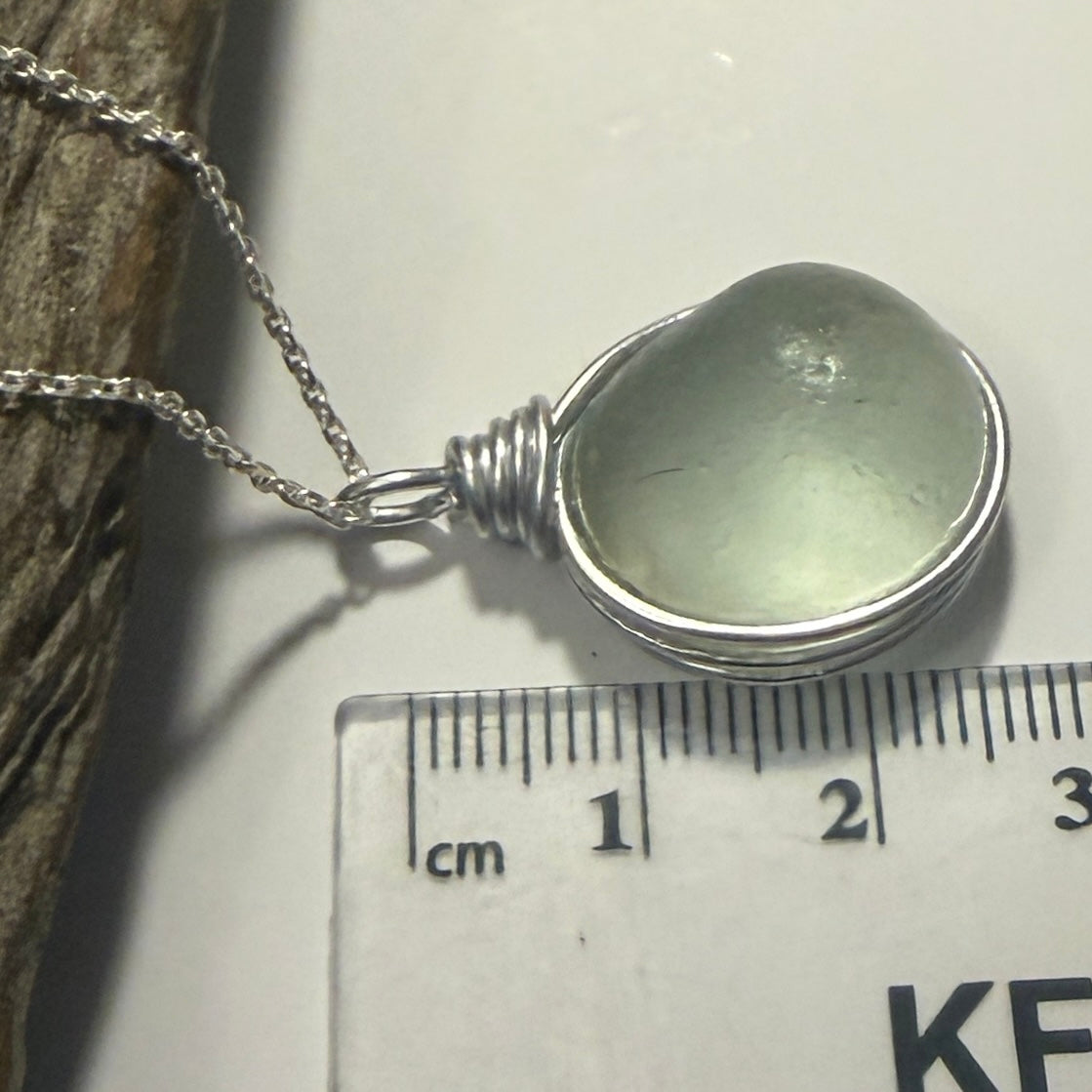Pale Green Seaham Sea Glass Pendant