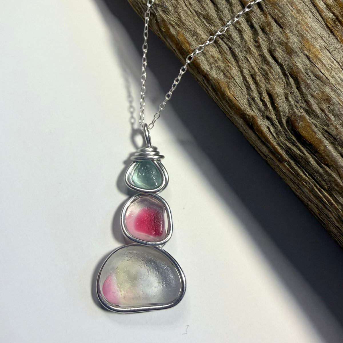 Multi Tone Seaham Sea Glass Multi Pendant