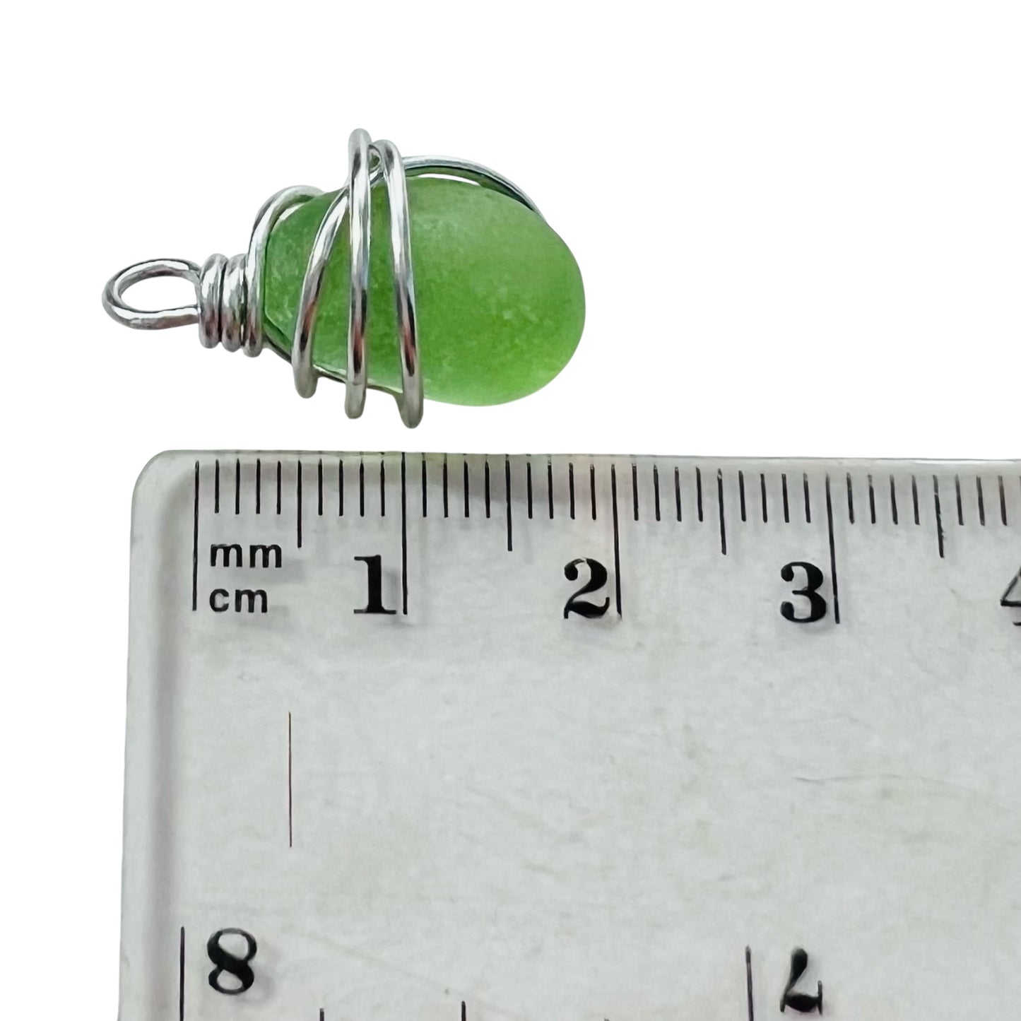 Very Rare Neon Green Seaham Sea Glass Pendant