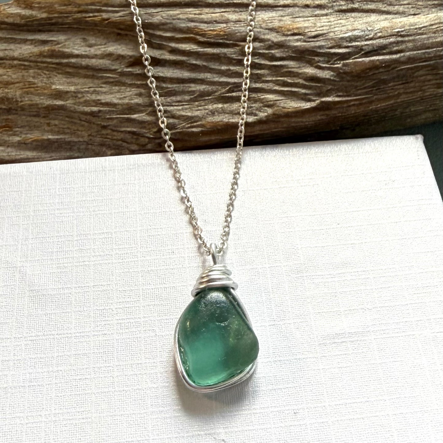 Turquoise Seaham Sea Glass Pendant