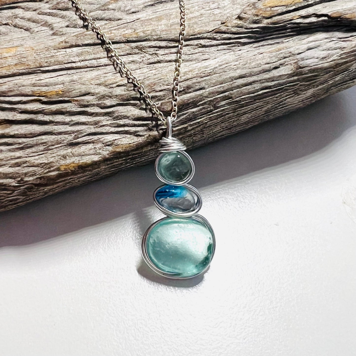 Three Piece Seaham Sea Glass Pendant