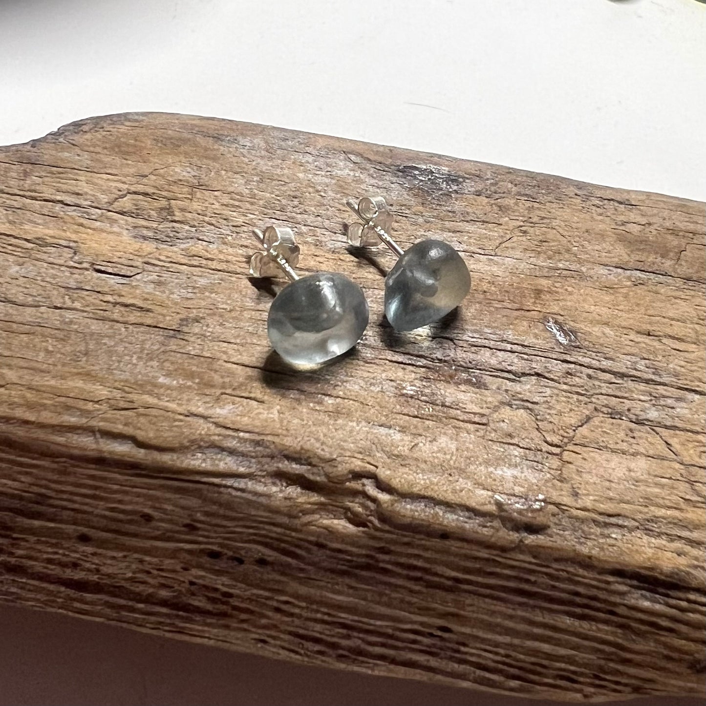 Grey Seaham Sea Glass Stud Earrings