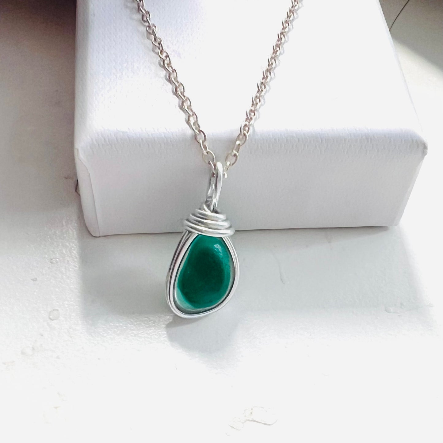 Small Turquoise Seaham Sea Glass Multi Pendant LP