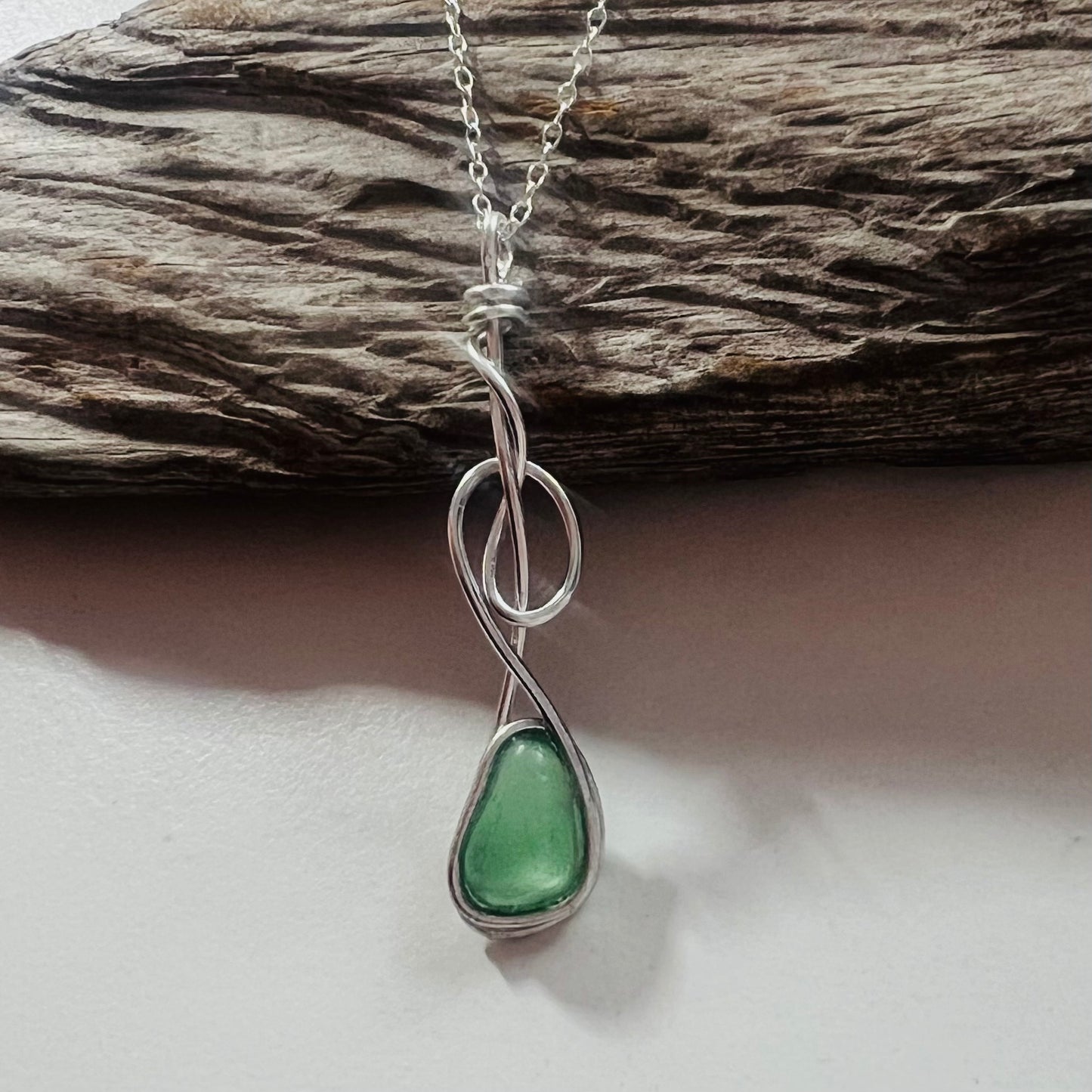Swirly Seaham Sea Glass Pendant