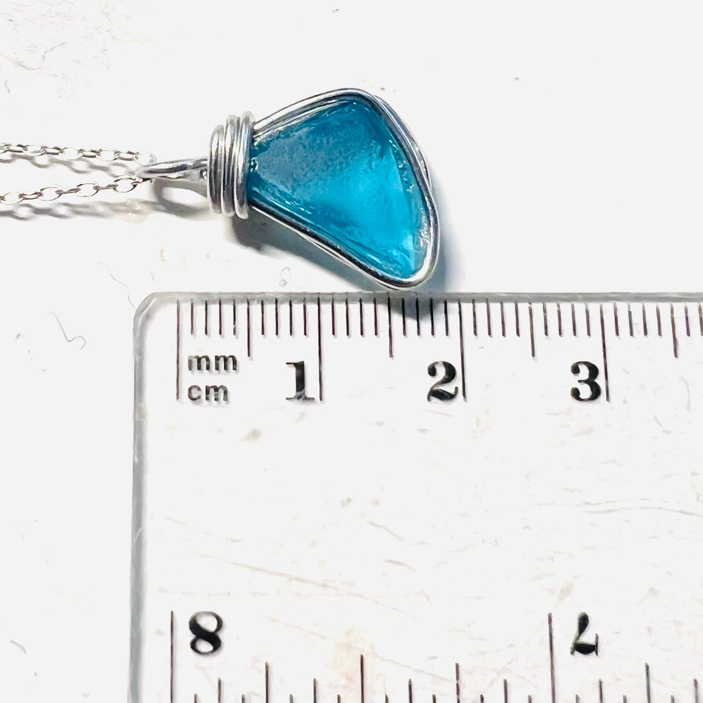 Blue Seaham Sea Glass Pendant