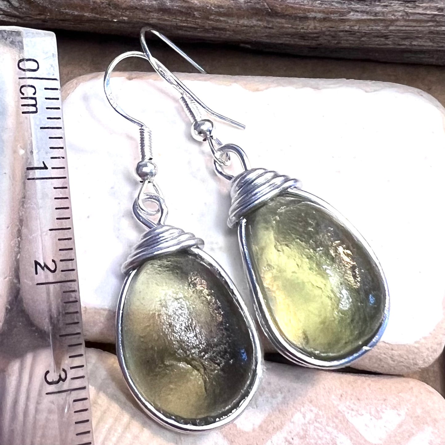 Chunky Seaham Sea Glass Earrings