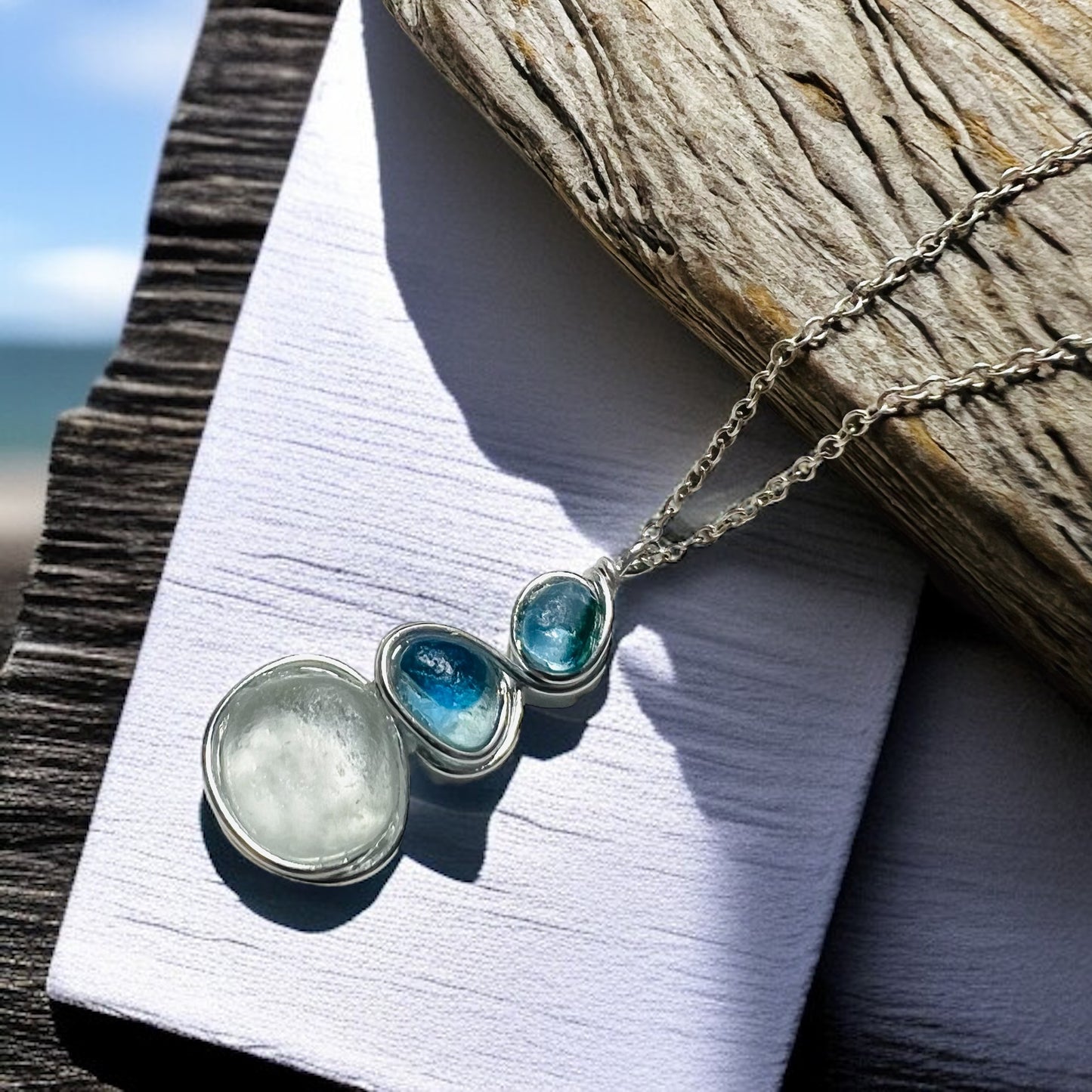 Three Piece Seaham Sea Glass Pendant