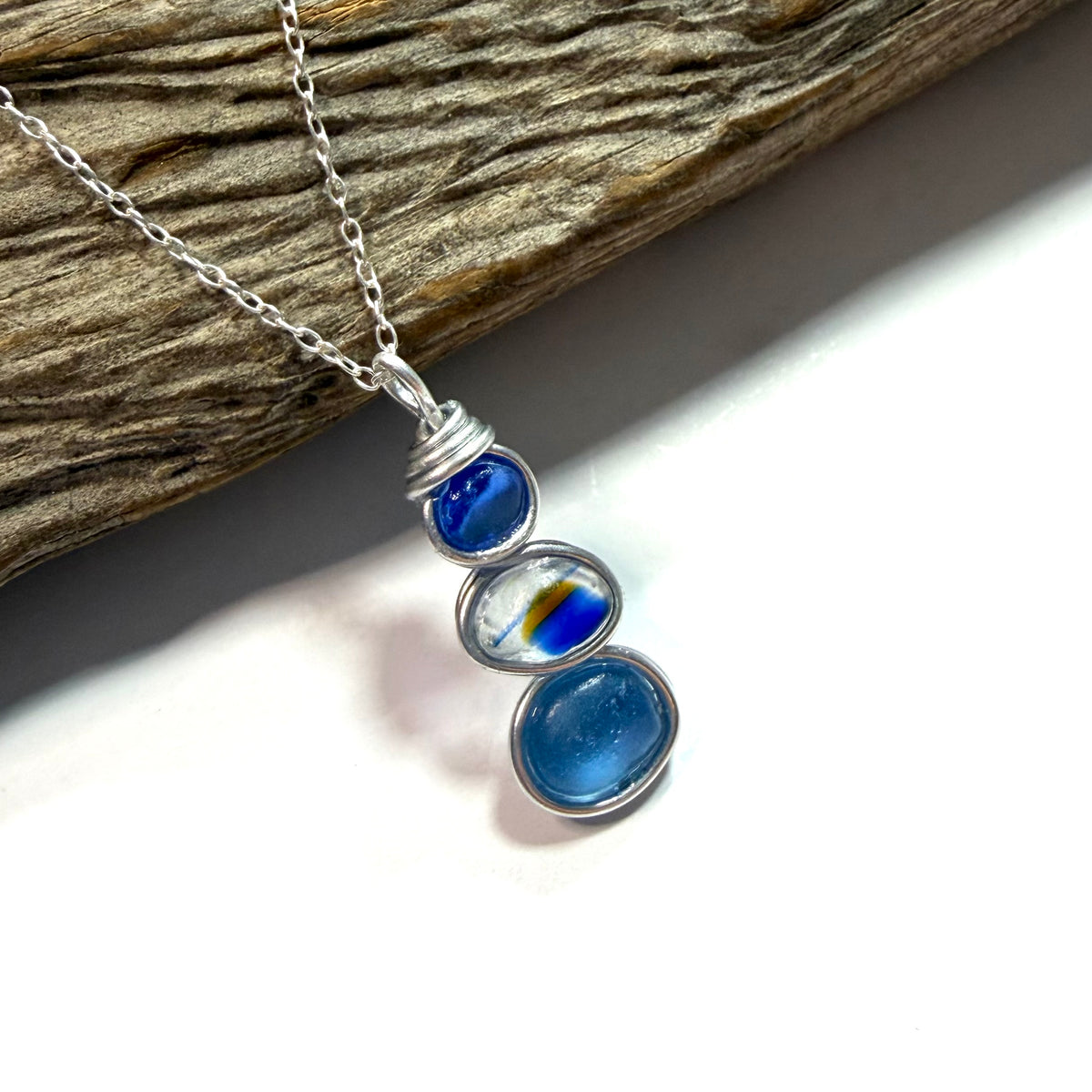 Three Piece Seaham Sea Glass Pendant