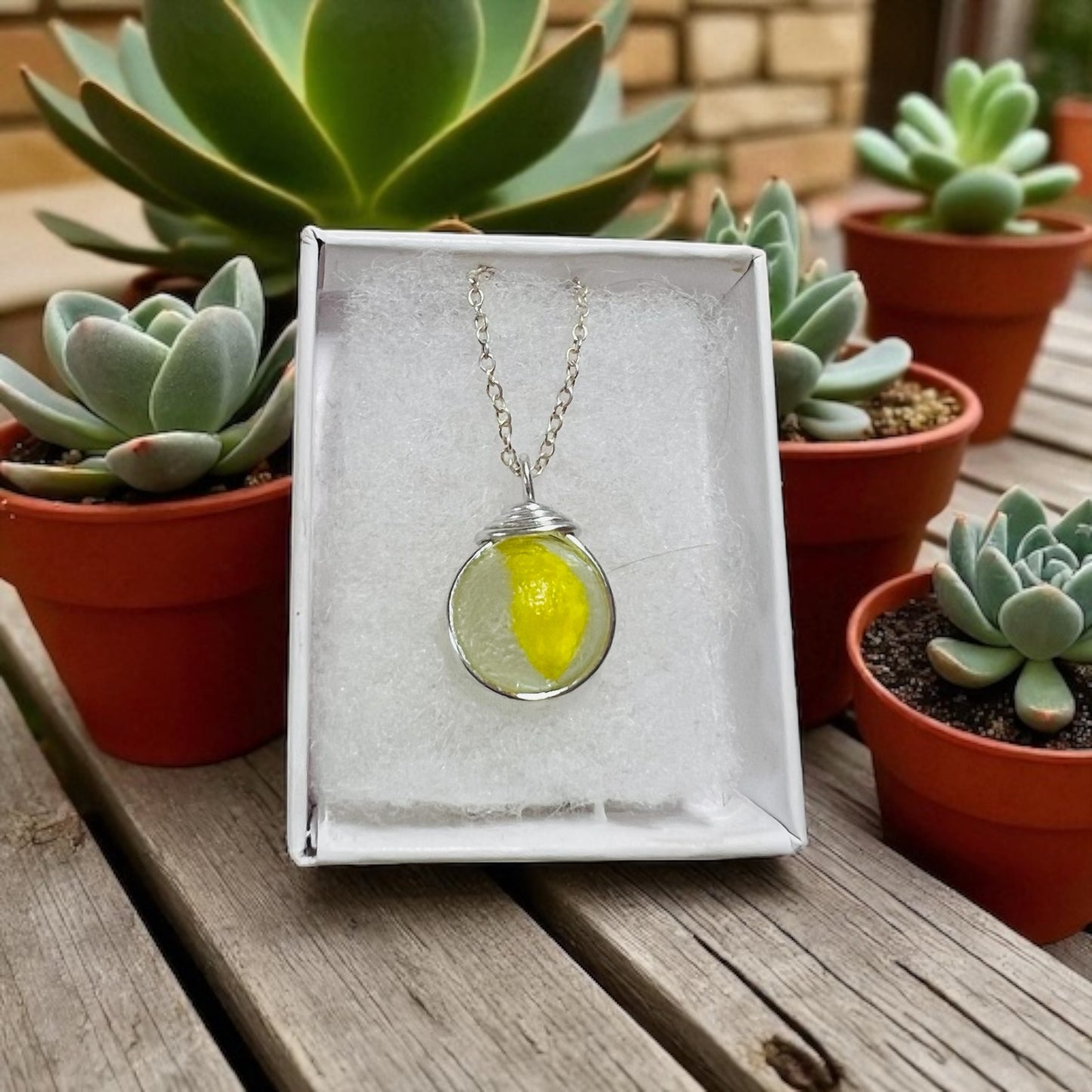 Devon Sea Glass Marble Pendant
