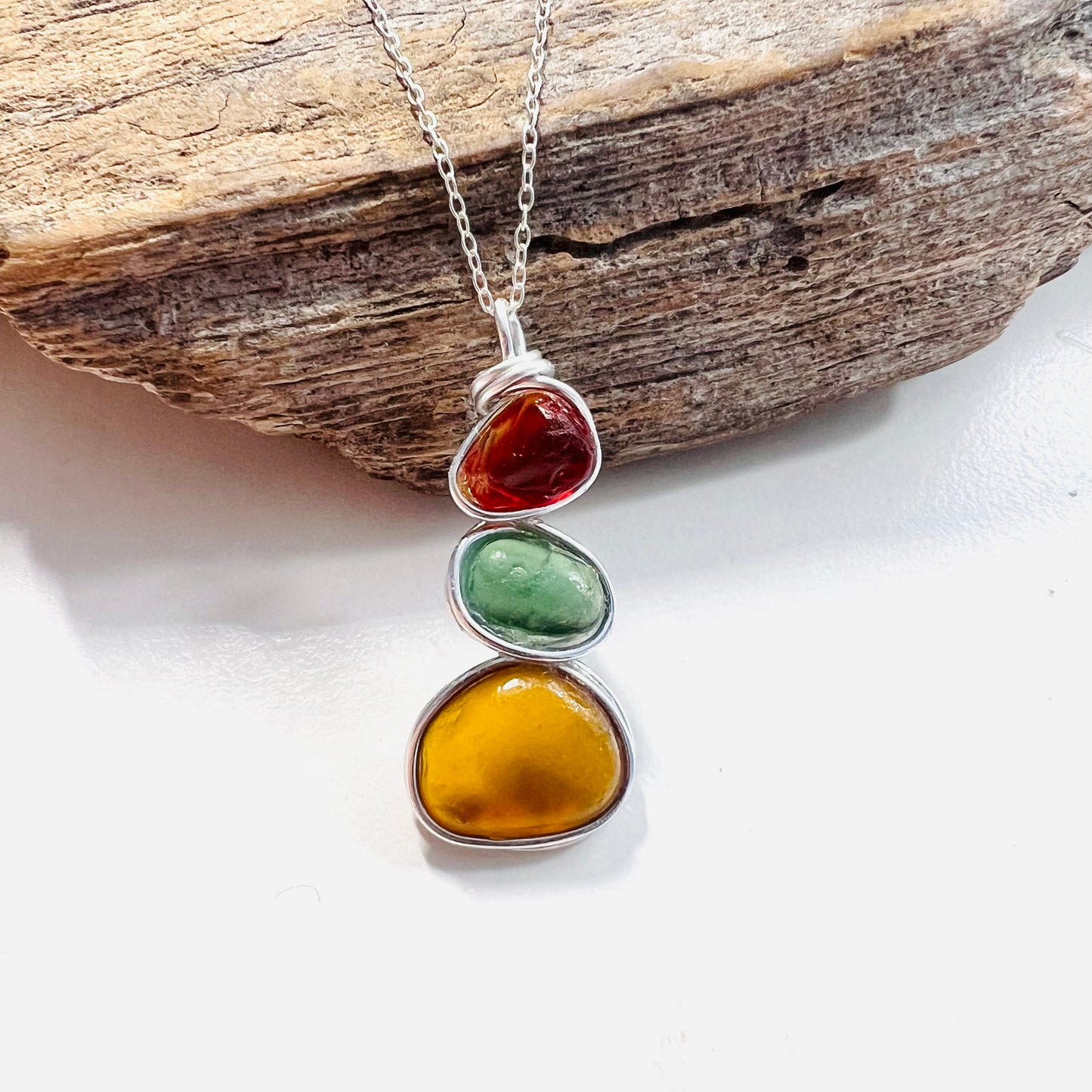 Three Piece Seaham Sea Glass Pendant