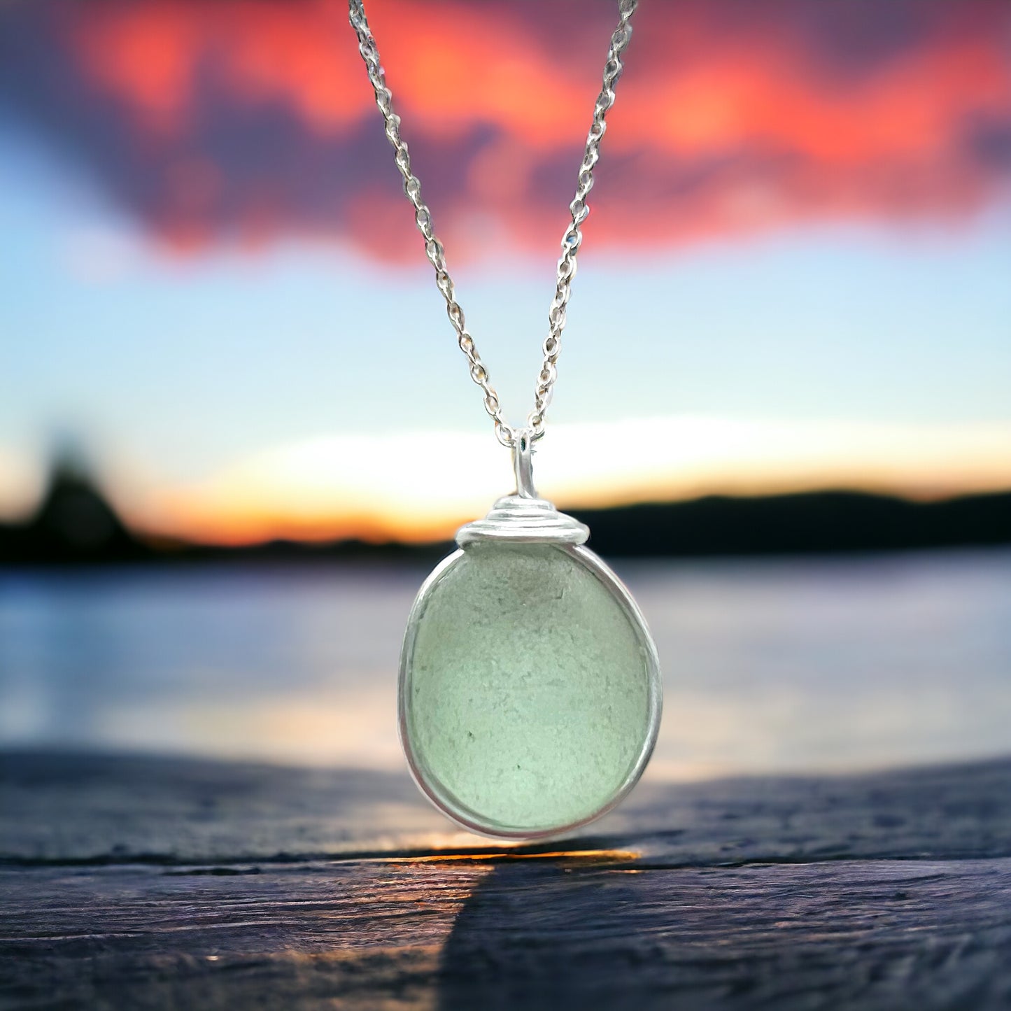 Seafoam Seaham Sea Glass Pendant