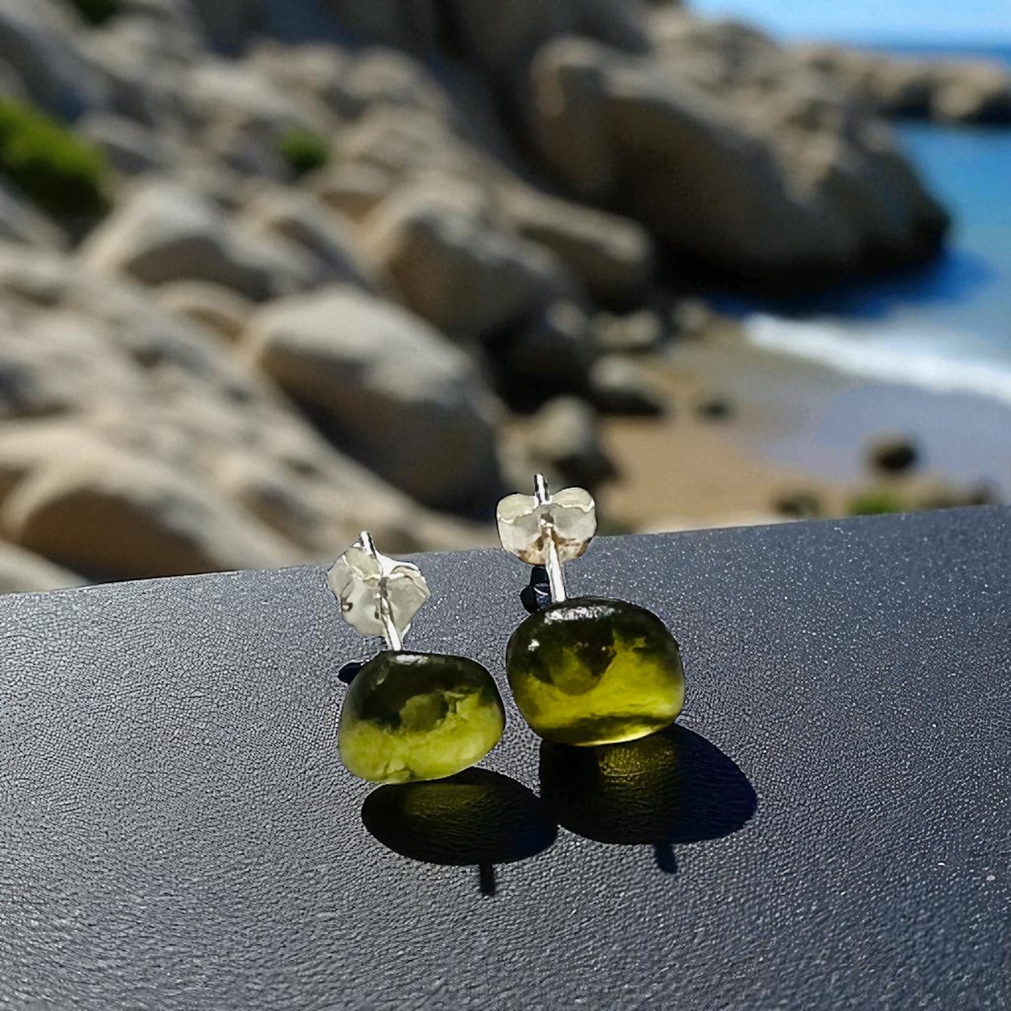 Seaham Sea Glass Stud Earrings