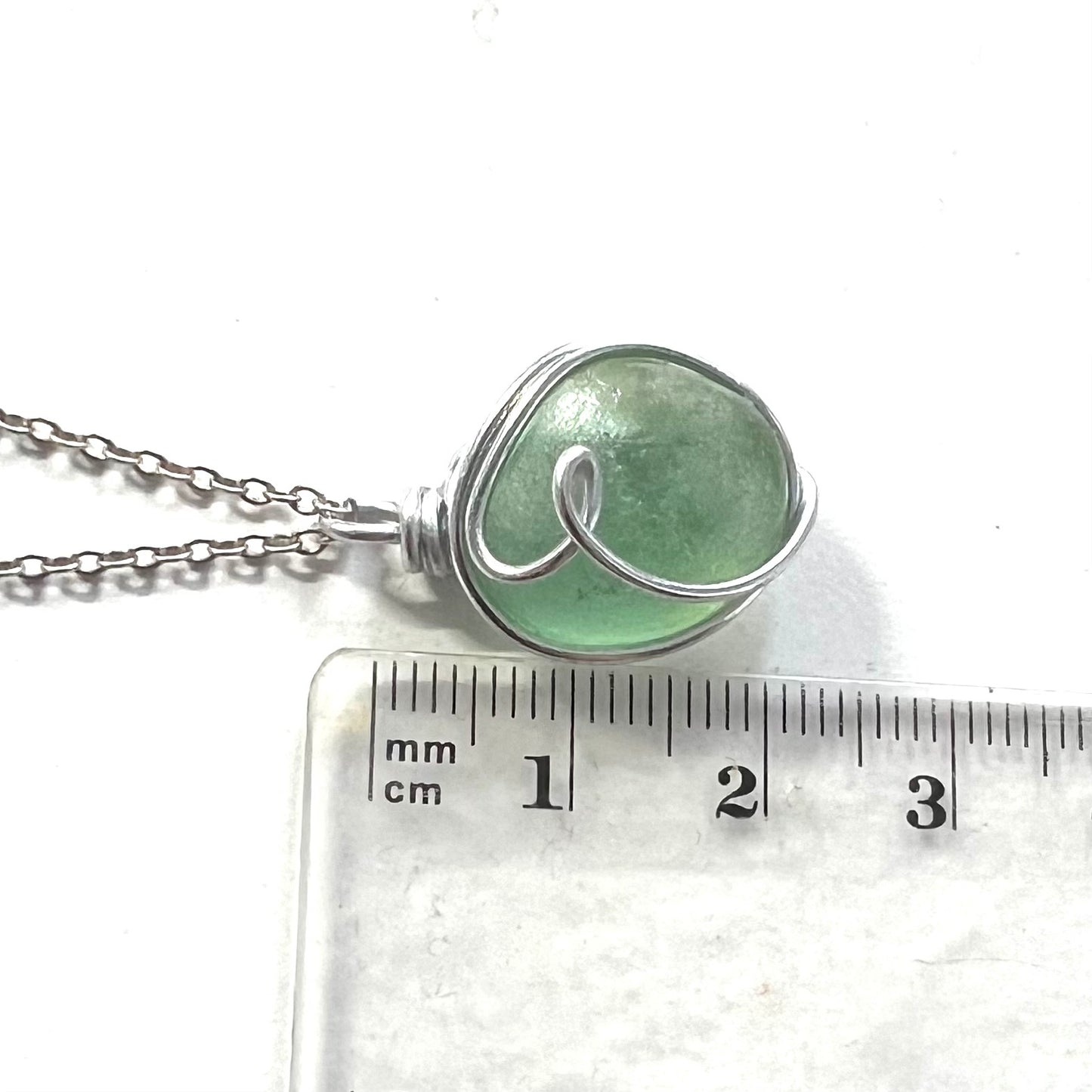 Seaham Sea Glass Aqua Bubble Pendant