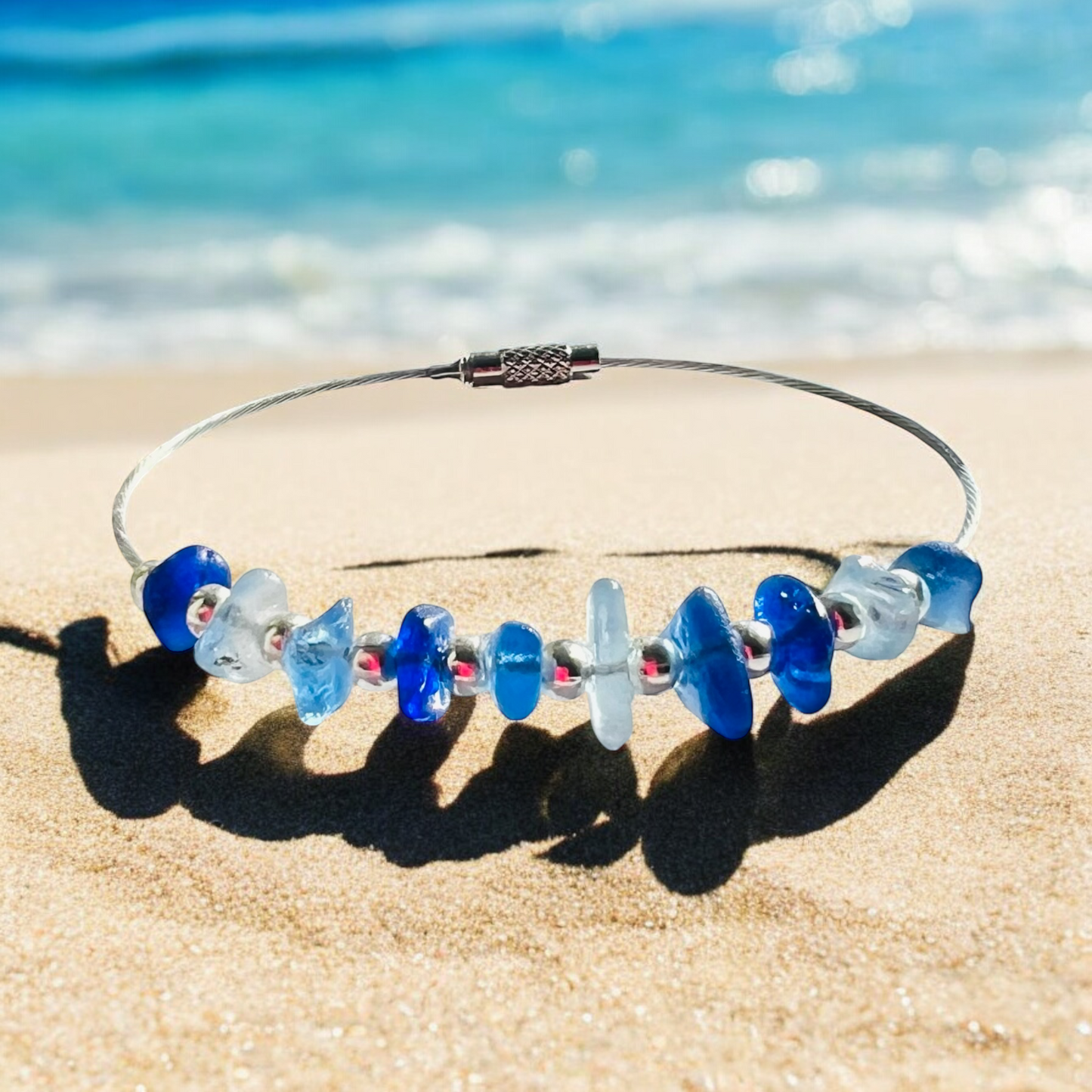 Sea Glass Blues Bangle