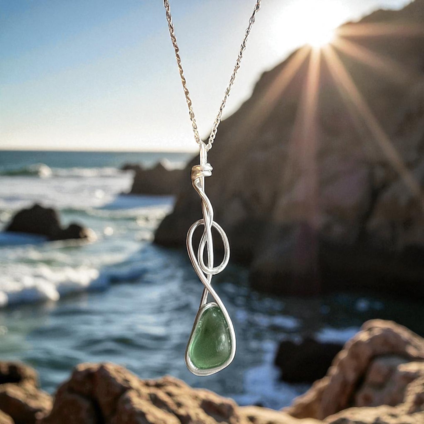 Swirly Seaham Sea Glass Pendant