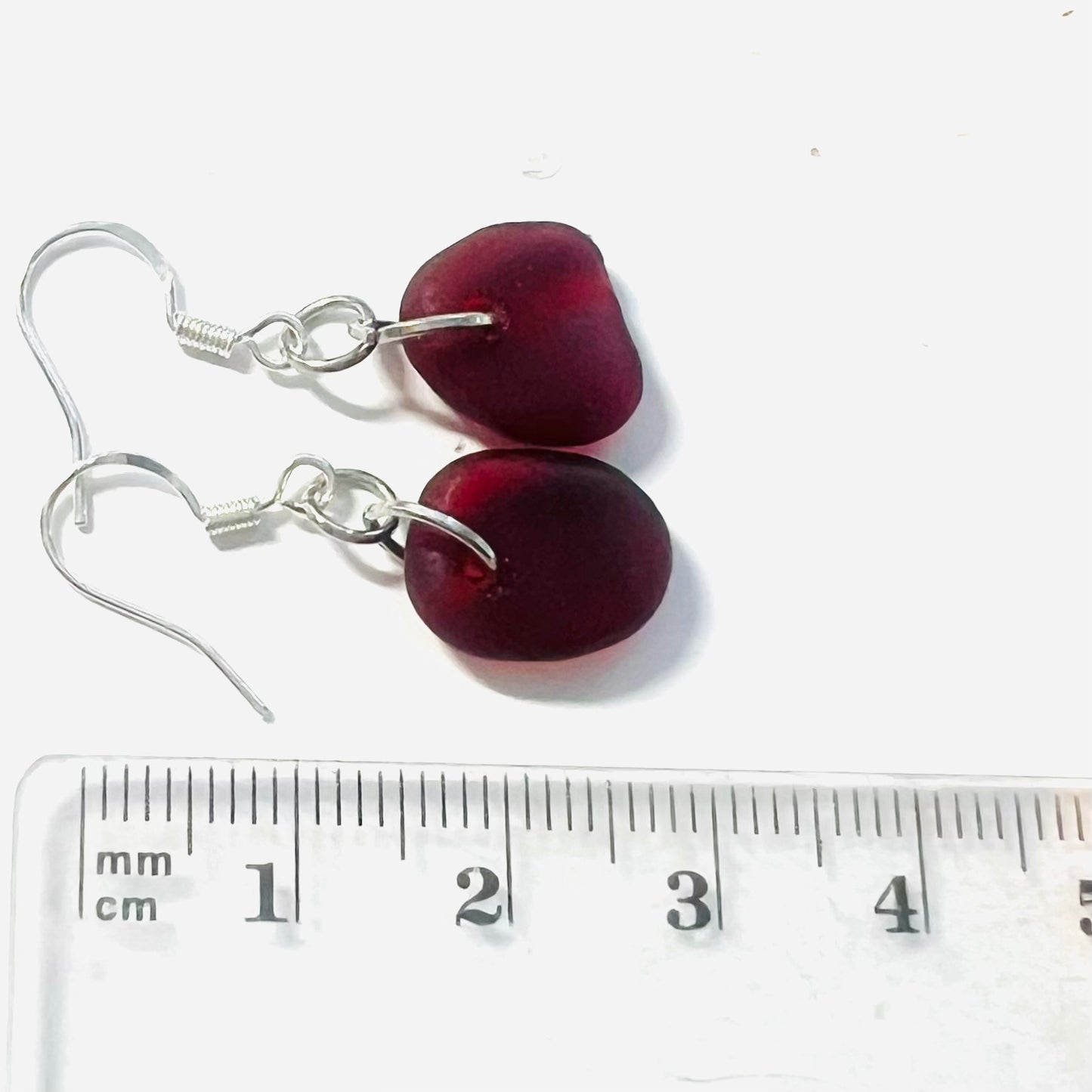 Devon Red Sea Glass Earrings