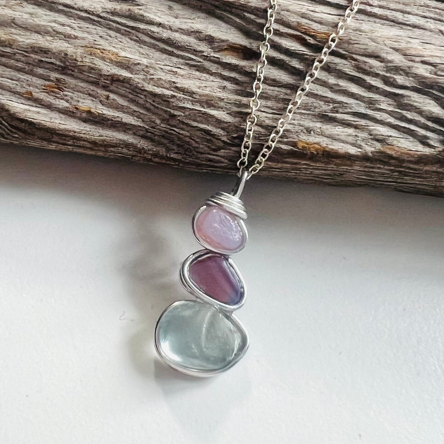Three Piece Seaham Sea Glass Pendant