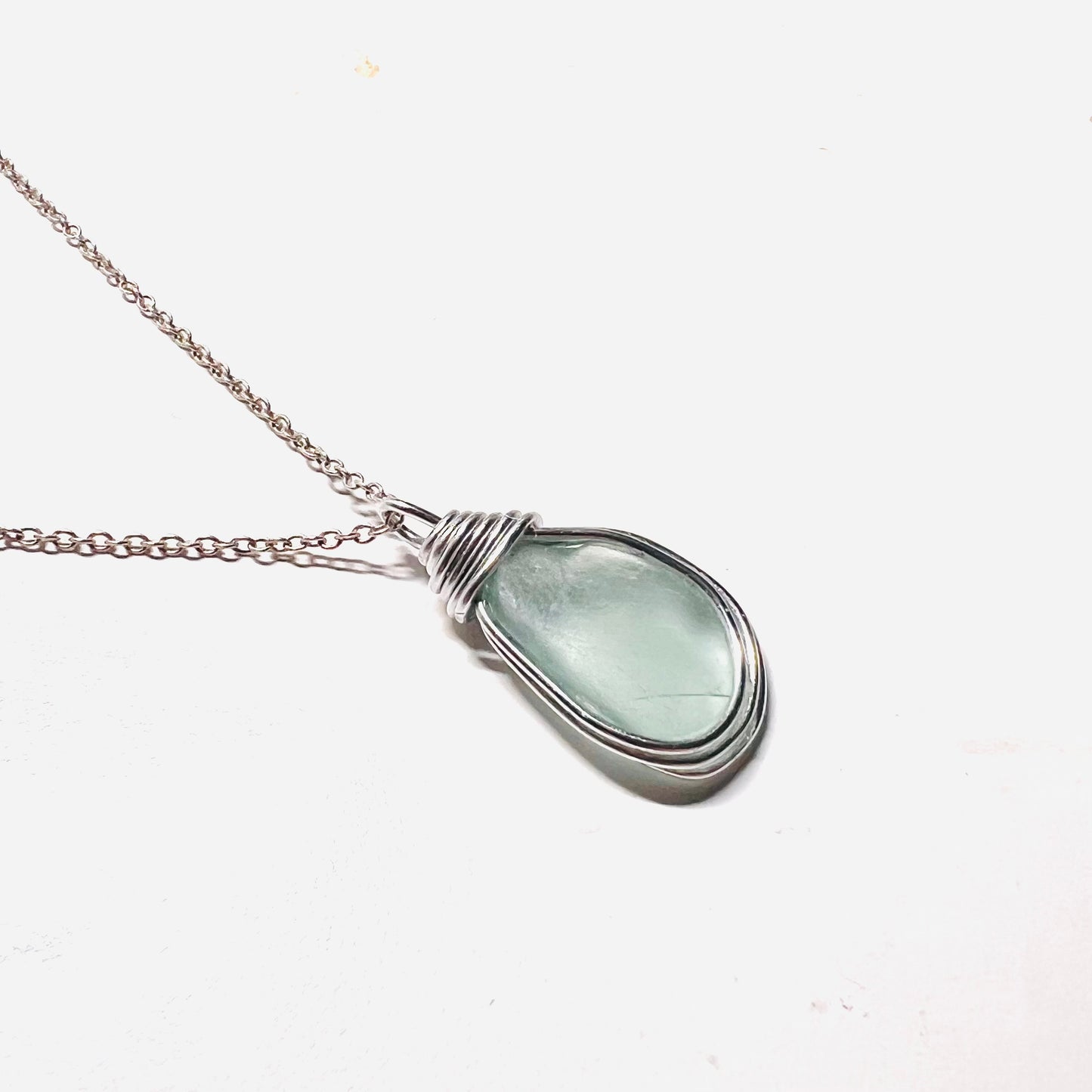 Pale Aqua Seaham Sea Glass Pendant